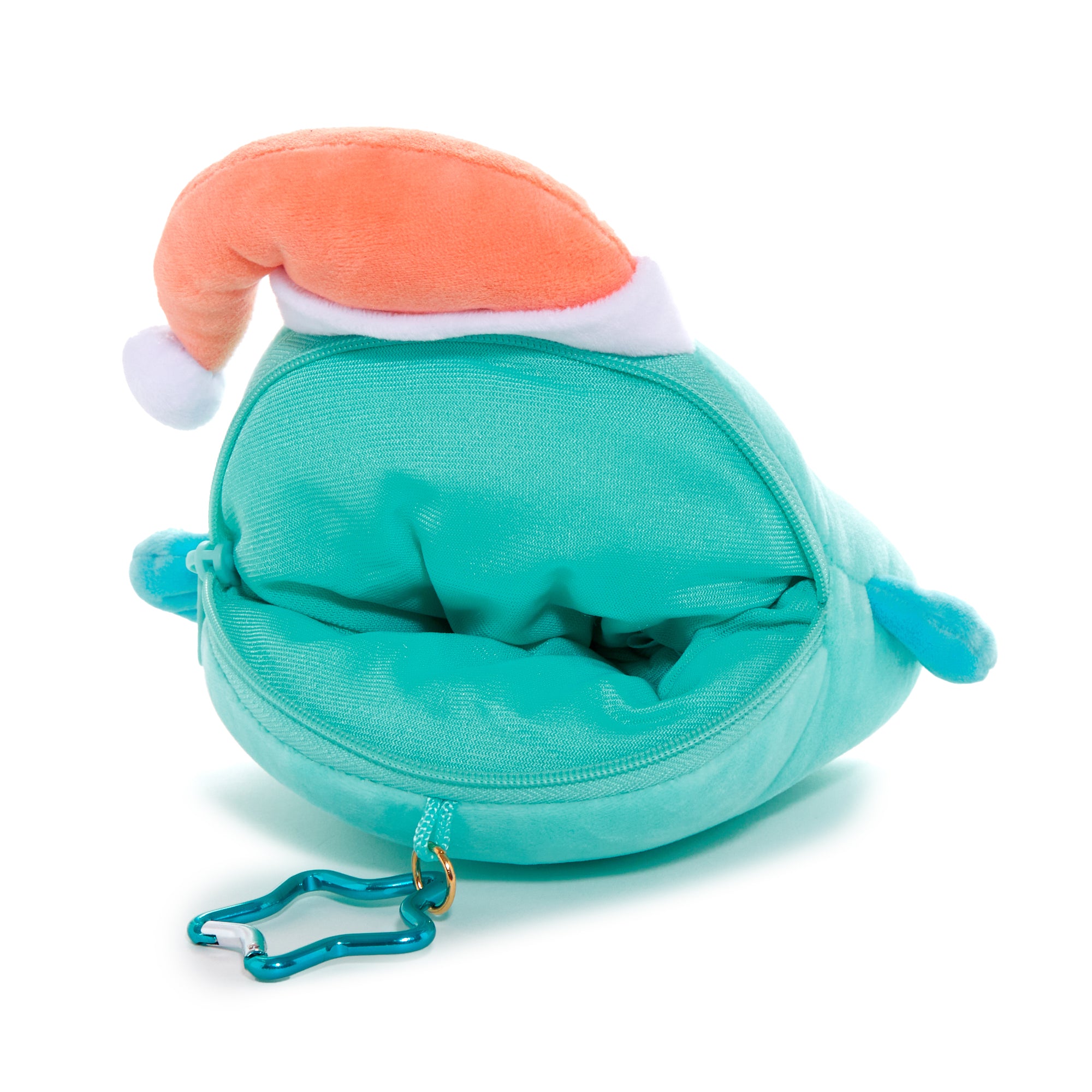 Front view of the adorable star zipper bag with plush details and star-shaped carabiner