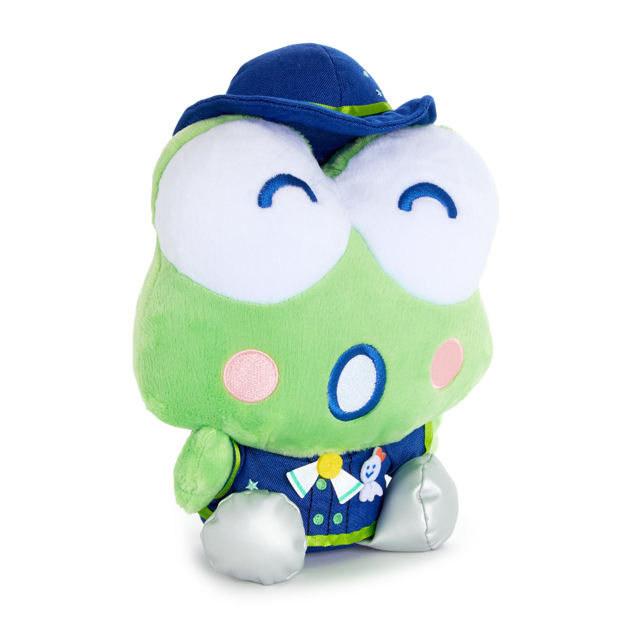 Close-up of embroidered detailing on Keroppis outfit – perfect for collectors