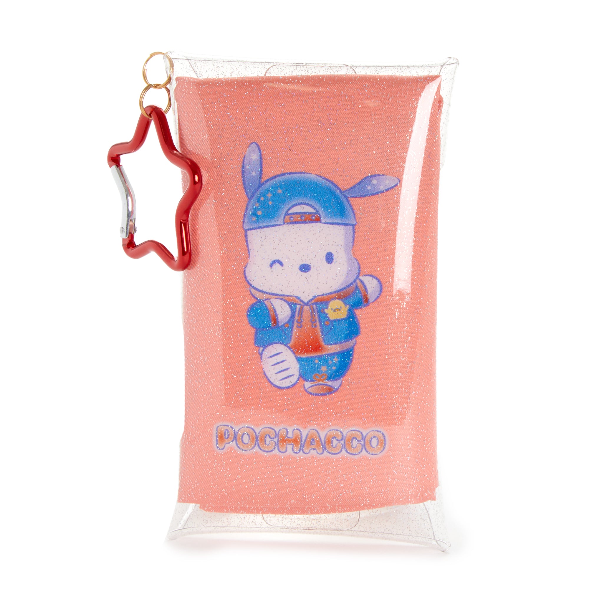 Close-up of the Pochacco tote bag showing the nylon material