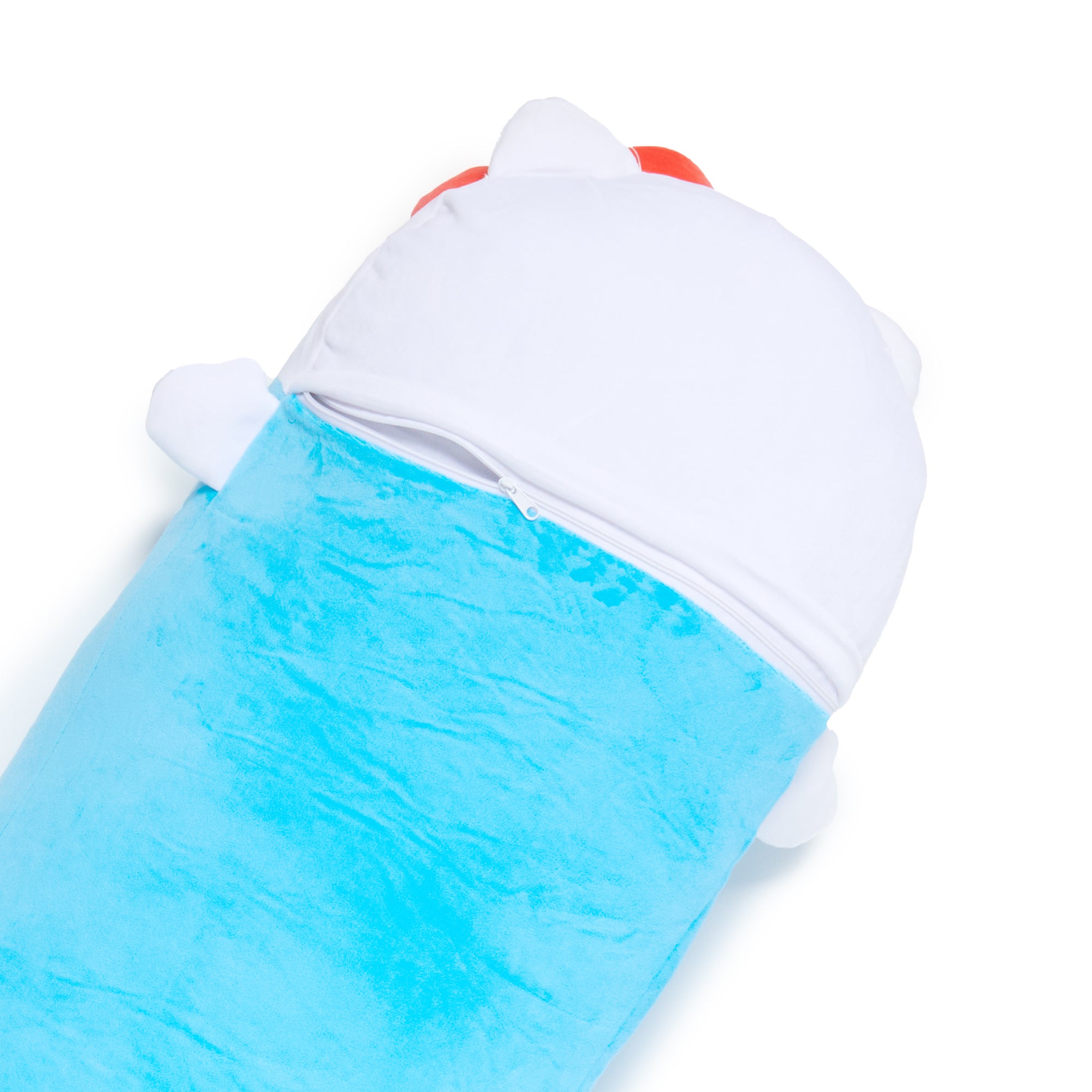 Hello Kitty plush bolster pillow with embroidered details for cozy snuggling