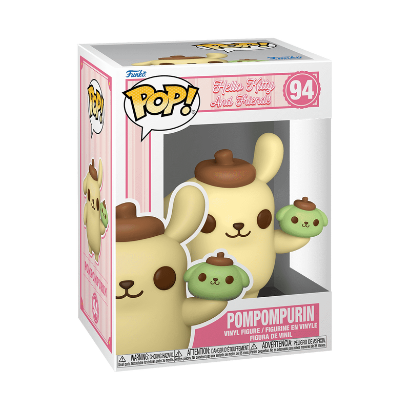 Pompompurin collectible displayed alongside other Sanrio Funko Pops