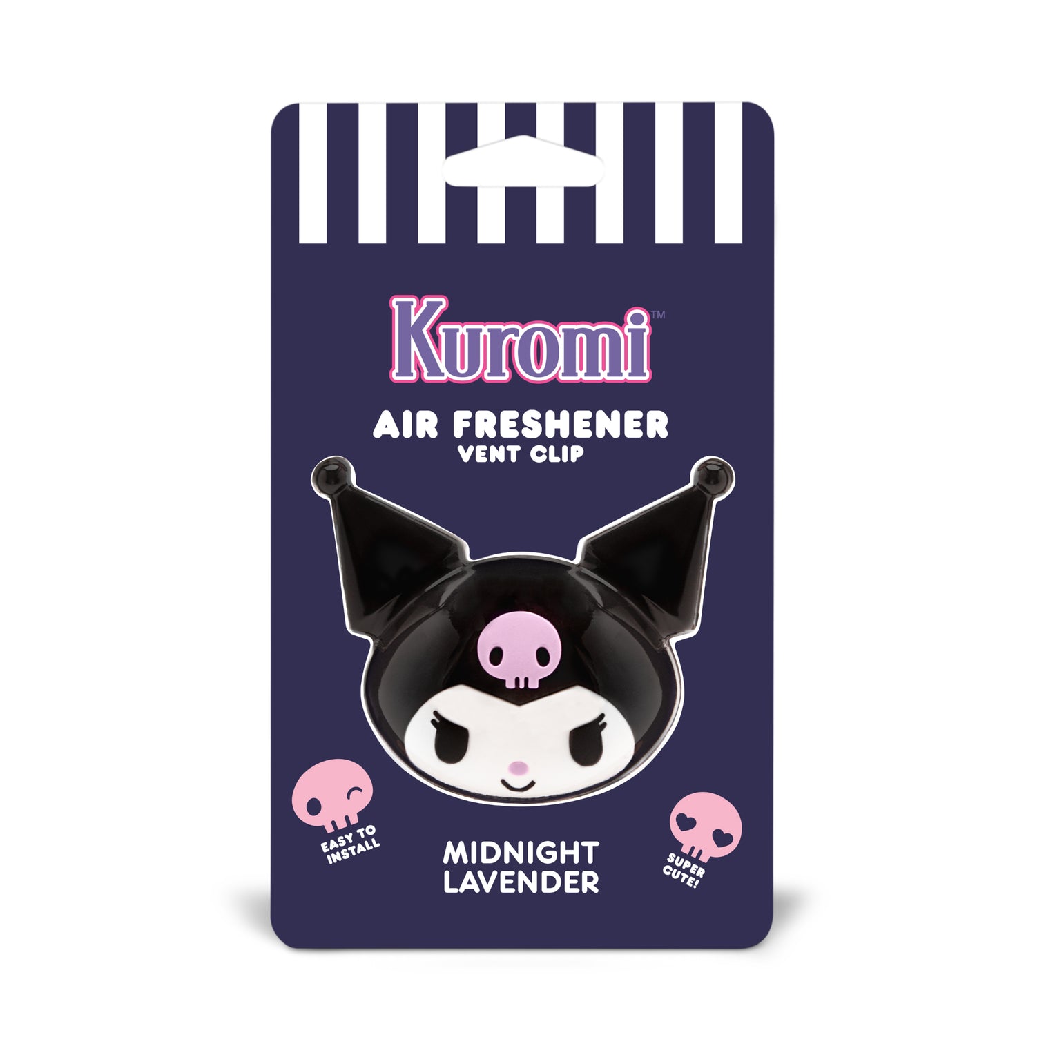 Close-up of the Kuromi Car Air Freshener design, showcasing its adorable kitty face