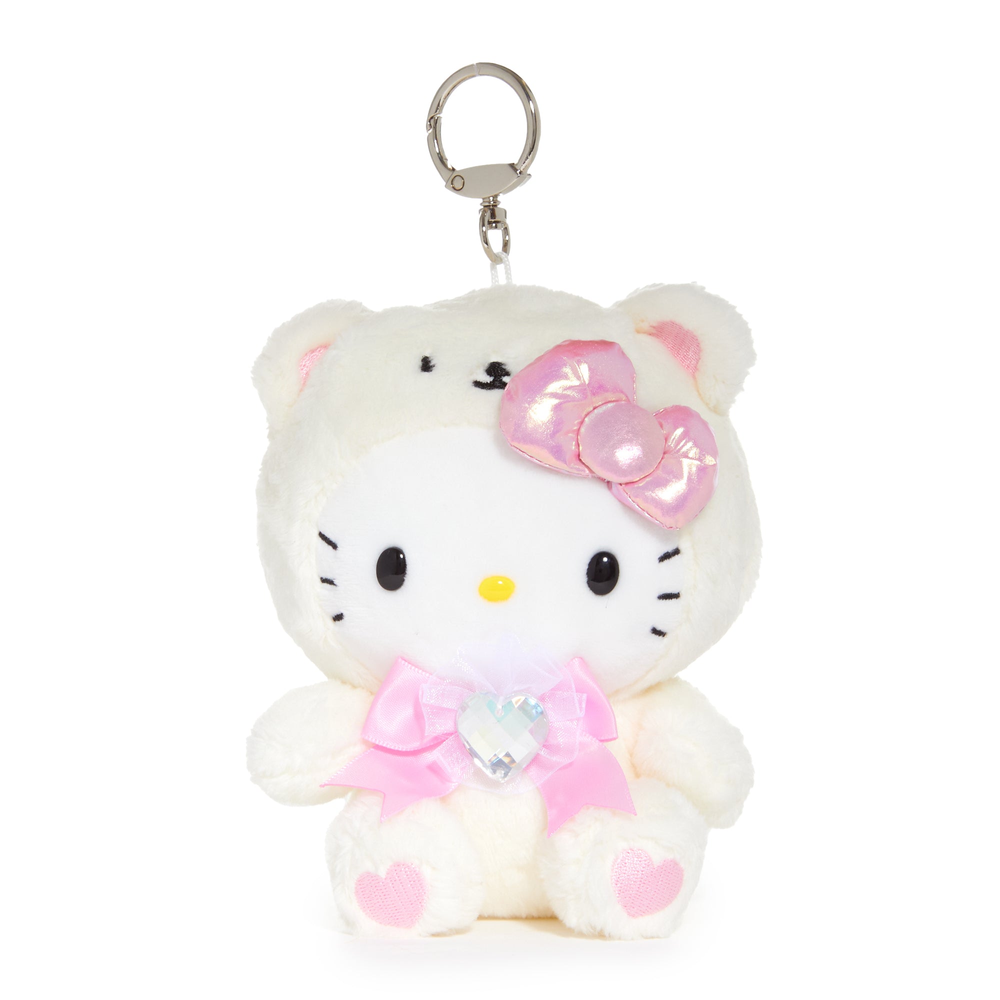 Hello Kitty keychain clipped to a purse during a summer walk in NYC