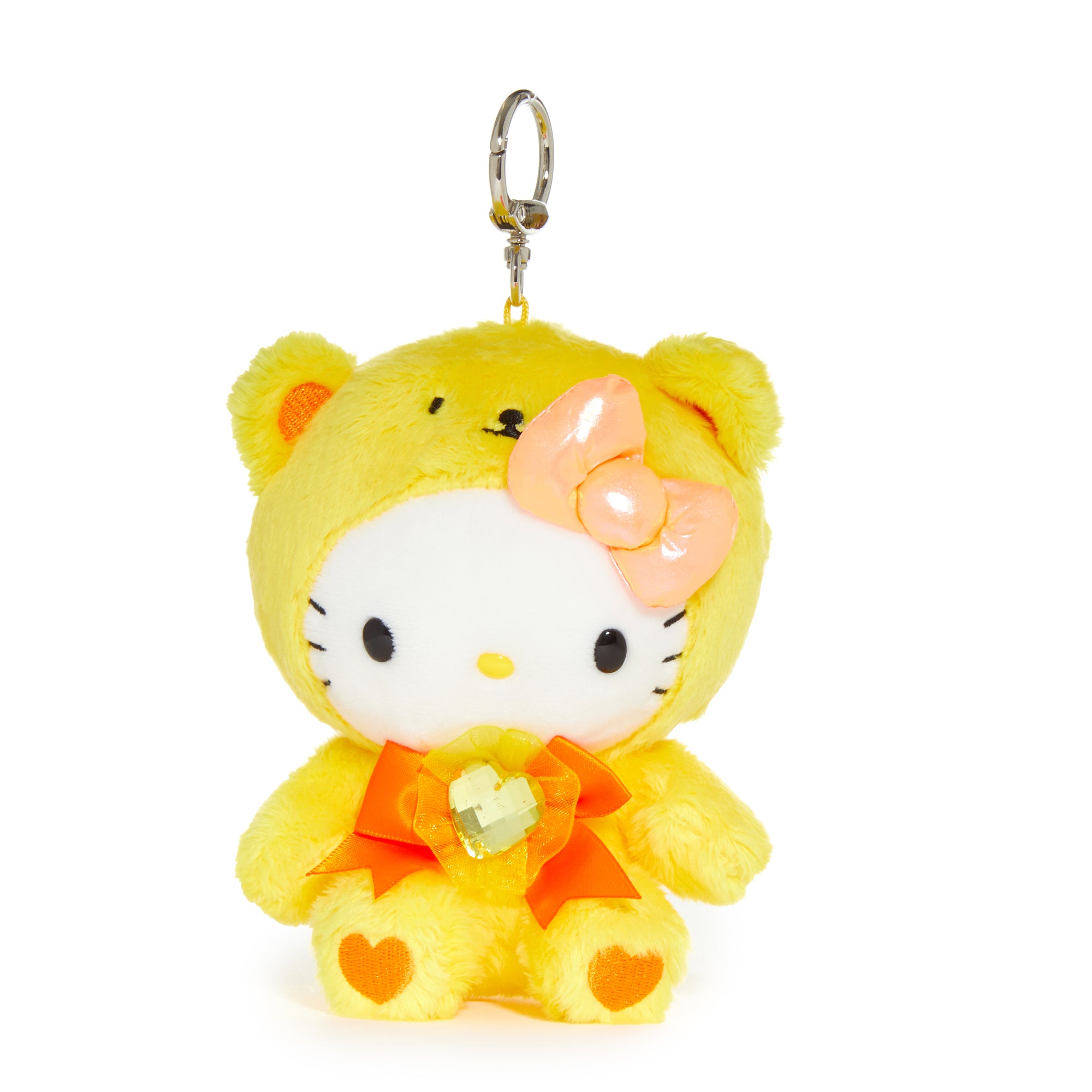 Hello Kitty keychain with carabiner closure, attached to a bag