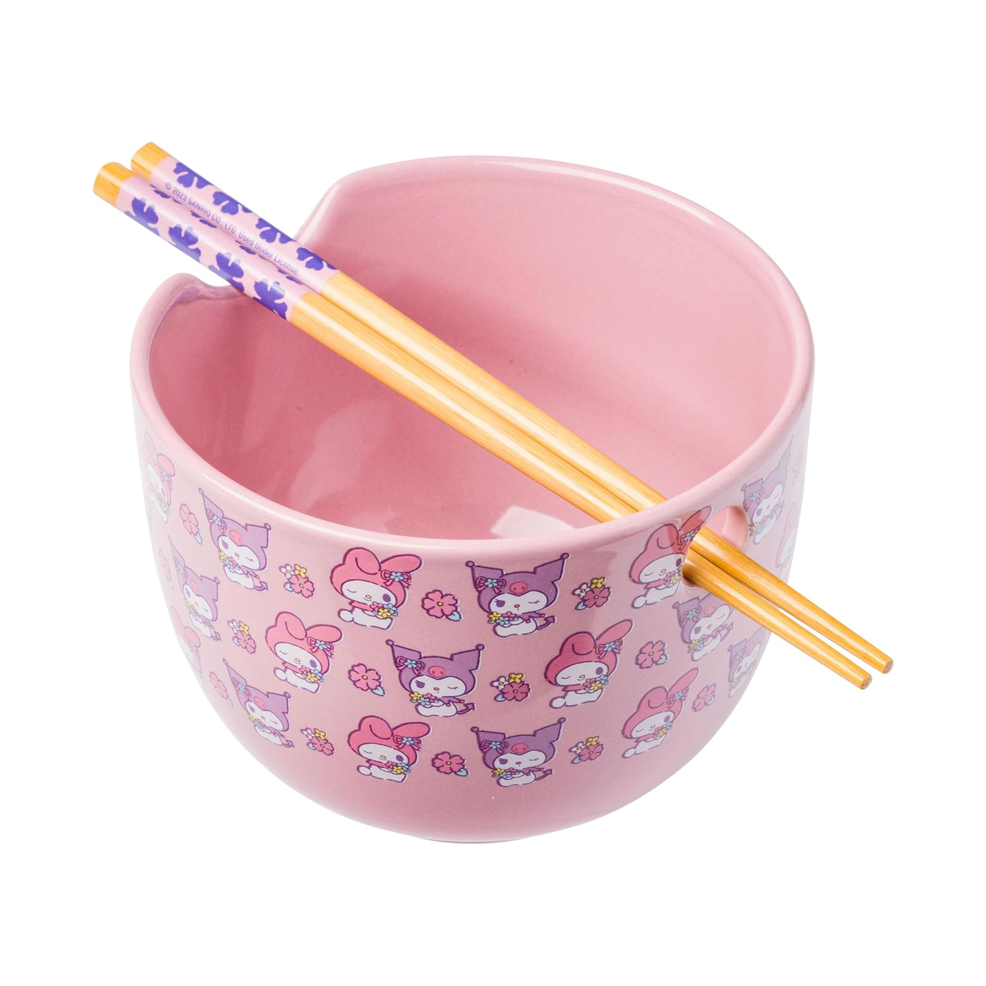 My Melody ramen bowl set in a cozy kitchen setting
