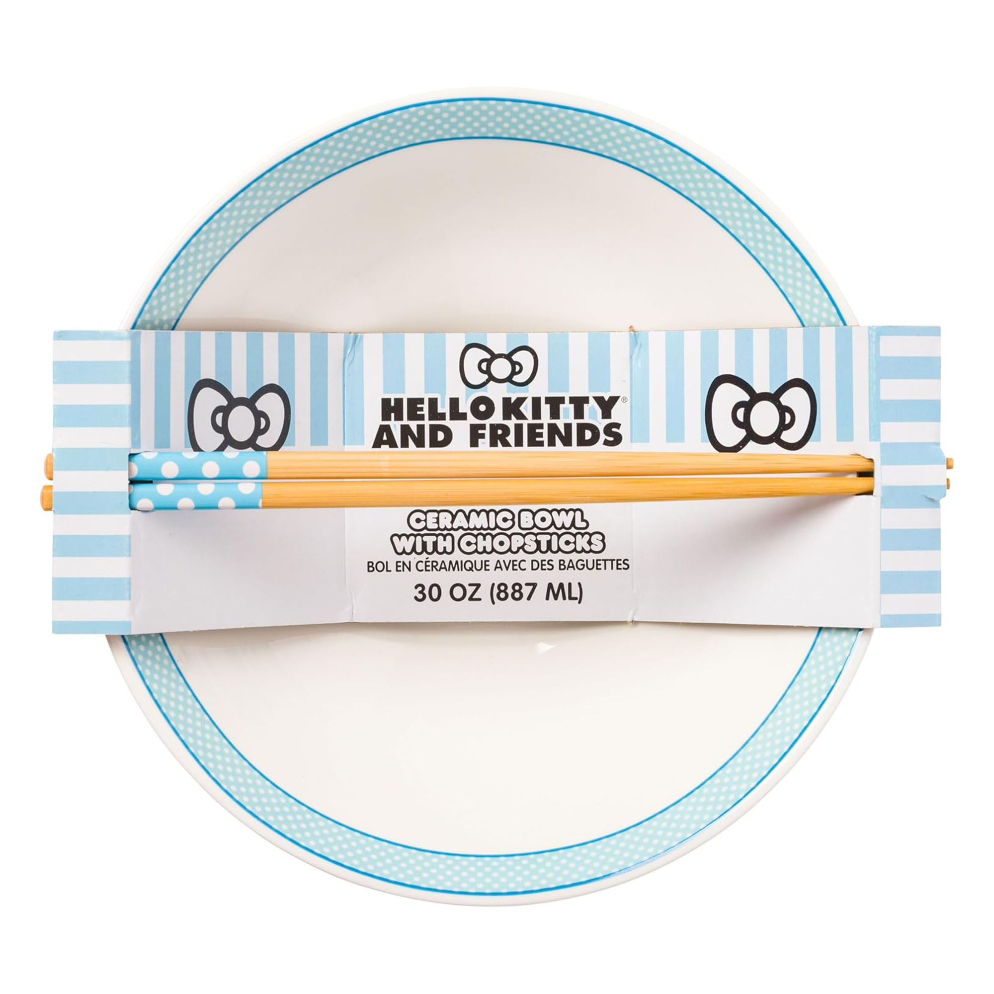 Close-up of the chopstick set included with the Hello Kitty bowl