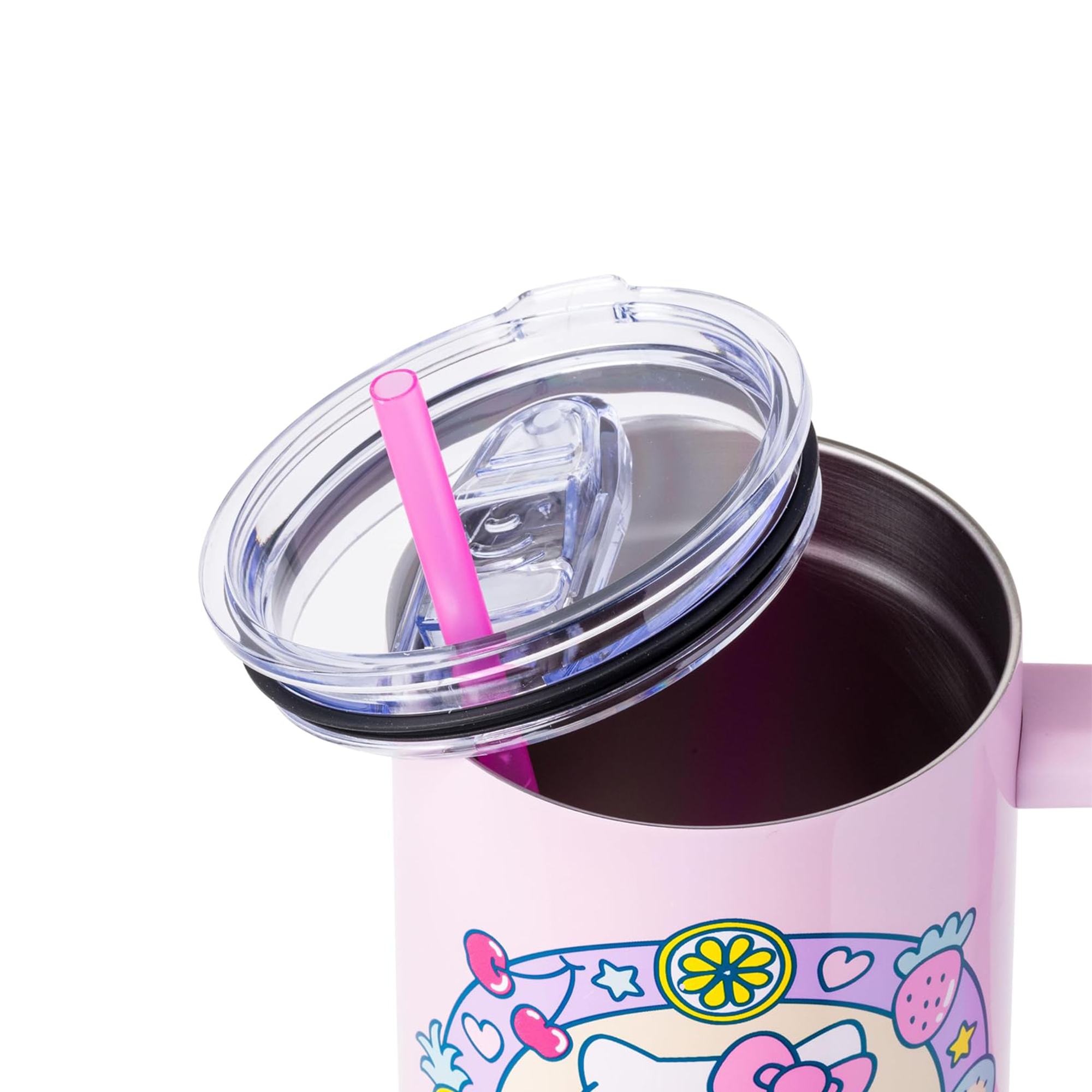 Hello Kitty 40oz stainless steel tumbler with fruit design
