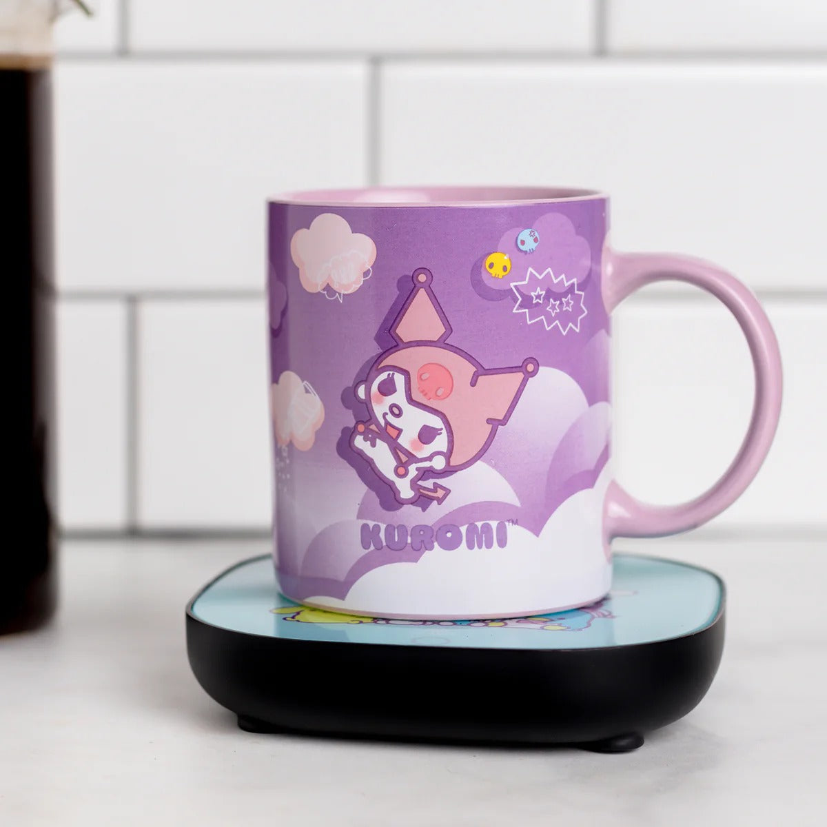 Sanrio Kuromi Mug and Warmer Set with intelligent temperature control
