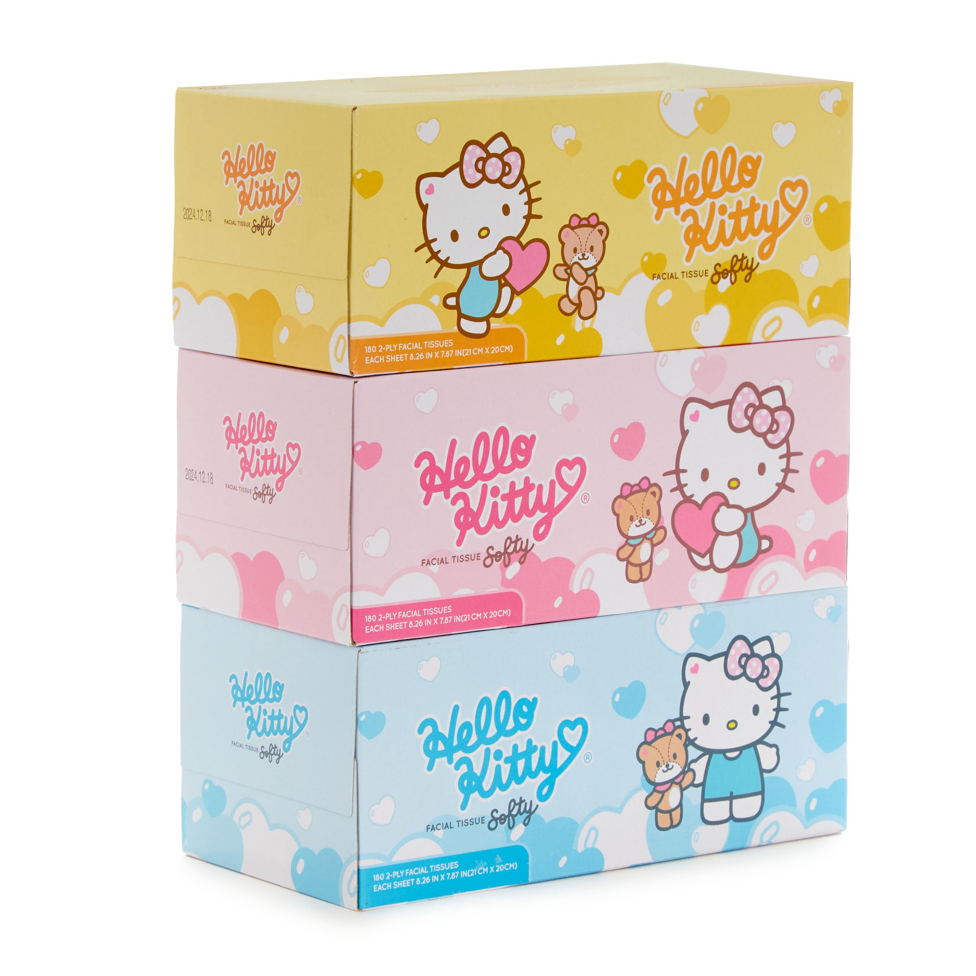 Close-up of ultra-soft facial tissues pulled from the box