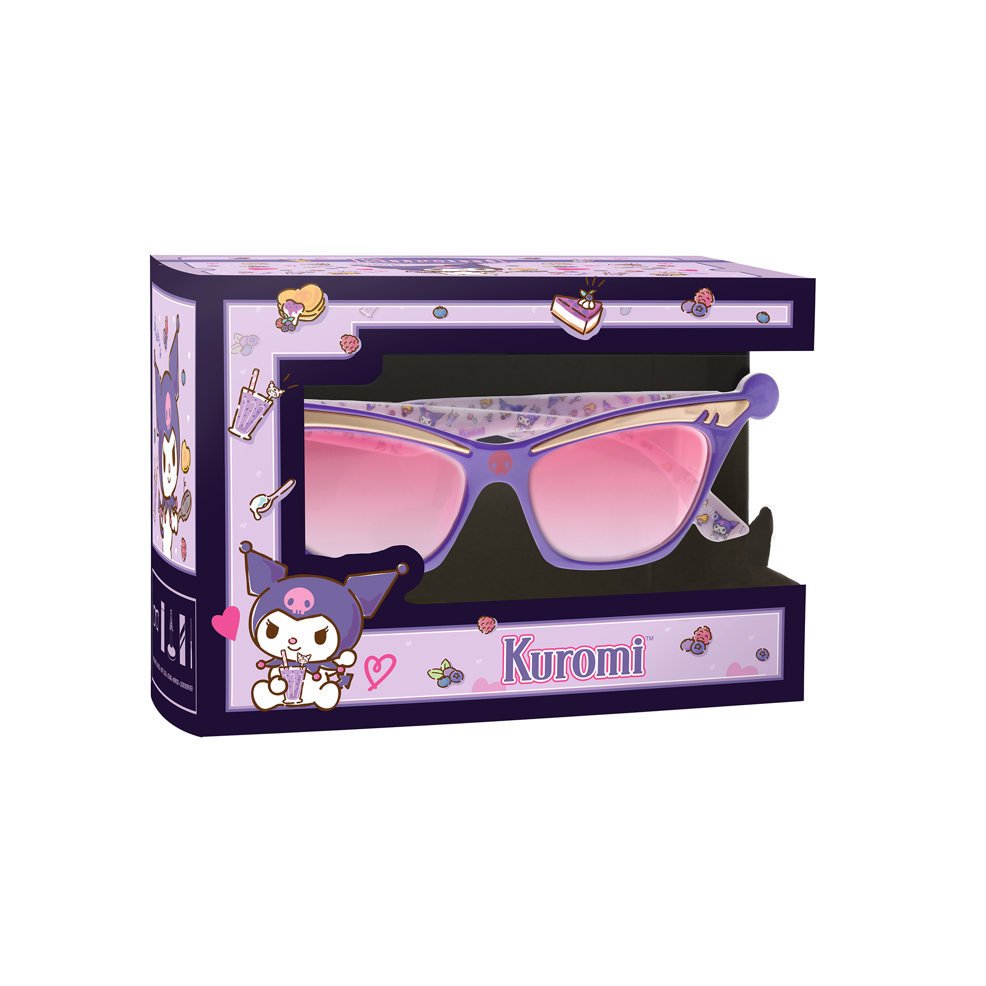 Close-up of berry-themed frame details and Kuromi character design