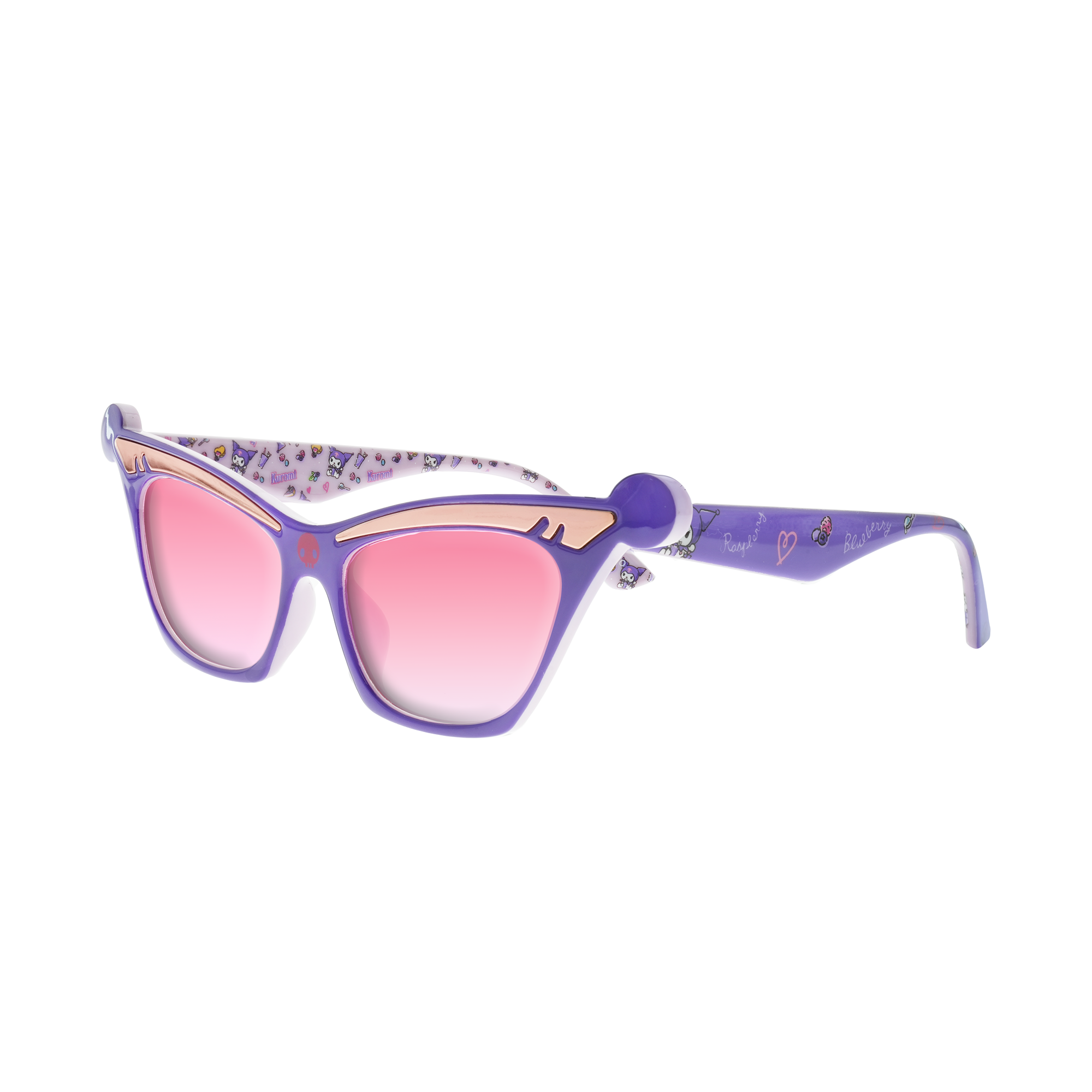 Kuromi Smoothie Sunglasses worn outdoors with sunlight reflecting on UV400 lenses