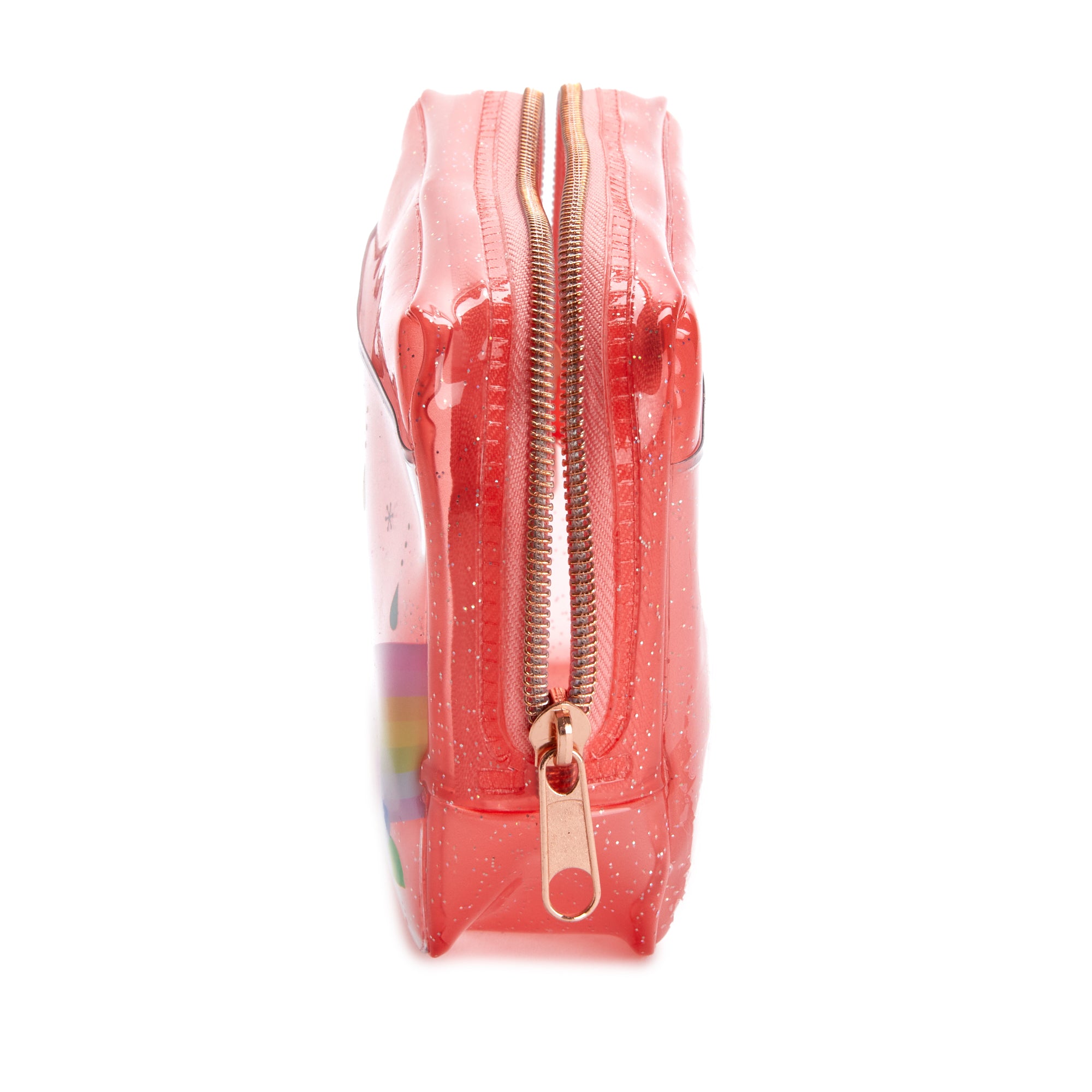 Hello Kitty glitter zipper pouch with rose gold closure