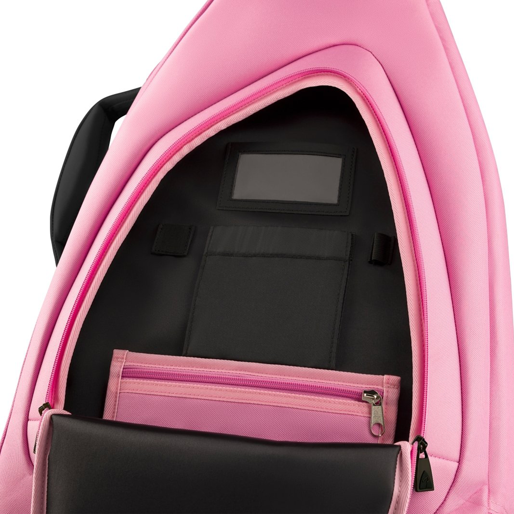 Backpack straps and ergonomic handle of the Hello Kitty electric guitar gig bag