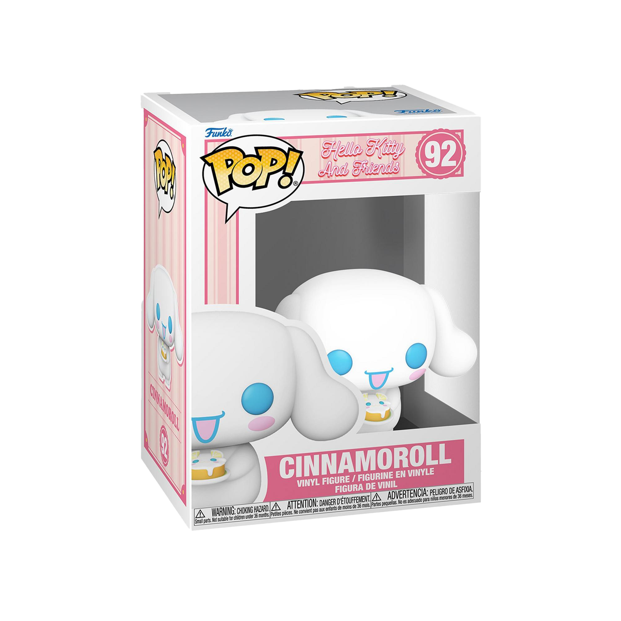 Close-up of Cinnamoroll Cake Funko Pop! vinyl figure holding a cake face decoration