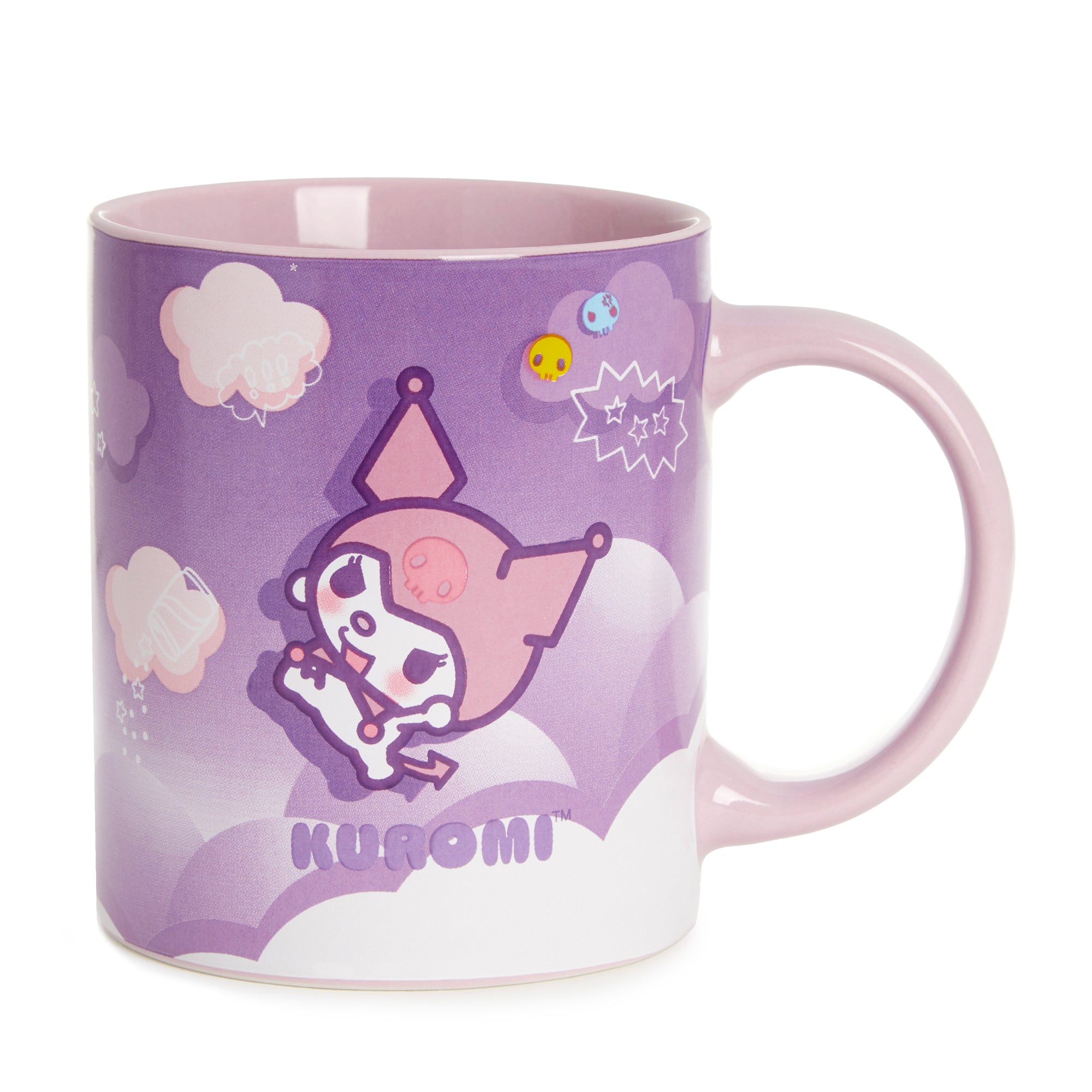 Kuromi Mug Warmer in use, keeping coffee warm on a kitchen counter