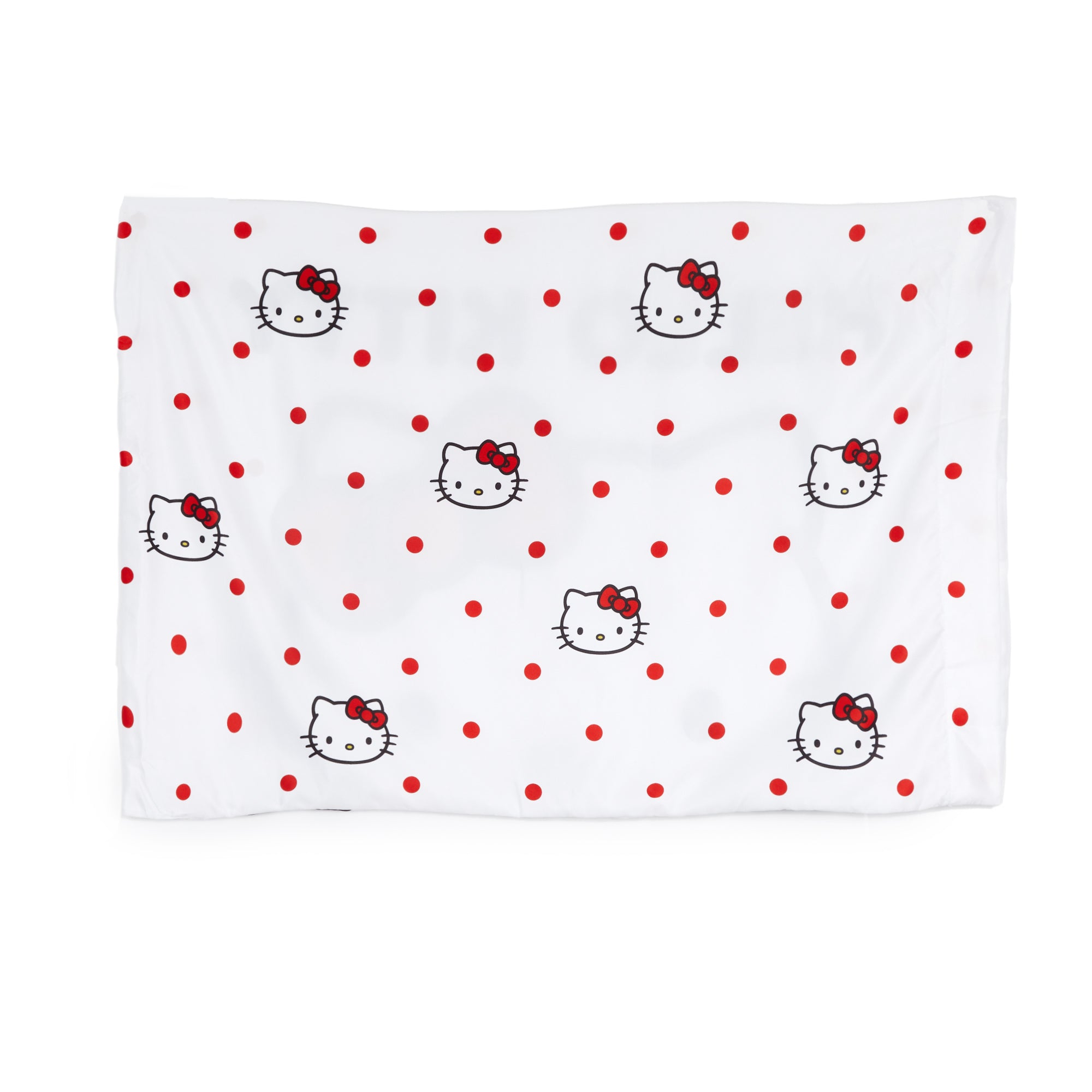 Close-up of the Hello Kitty satin pillowcases reversible design