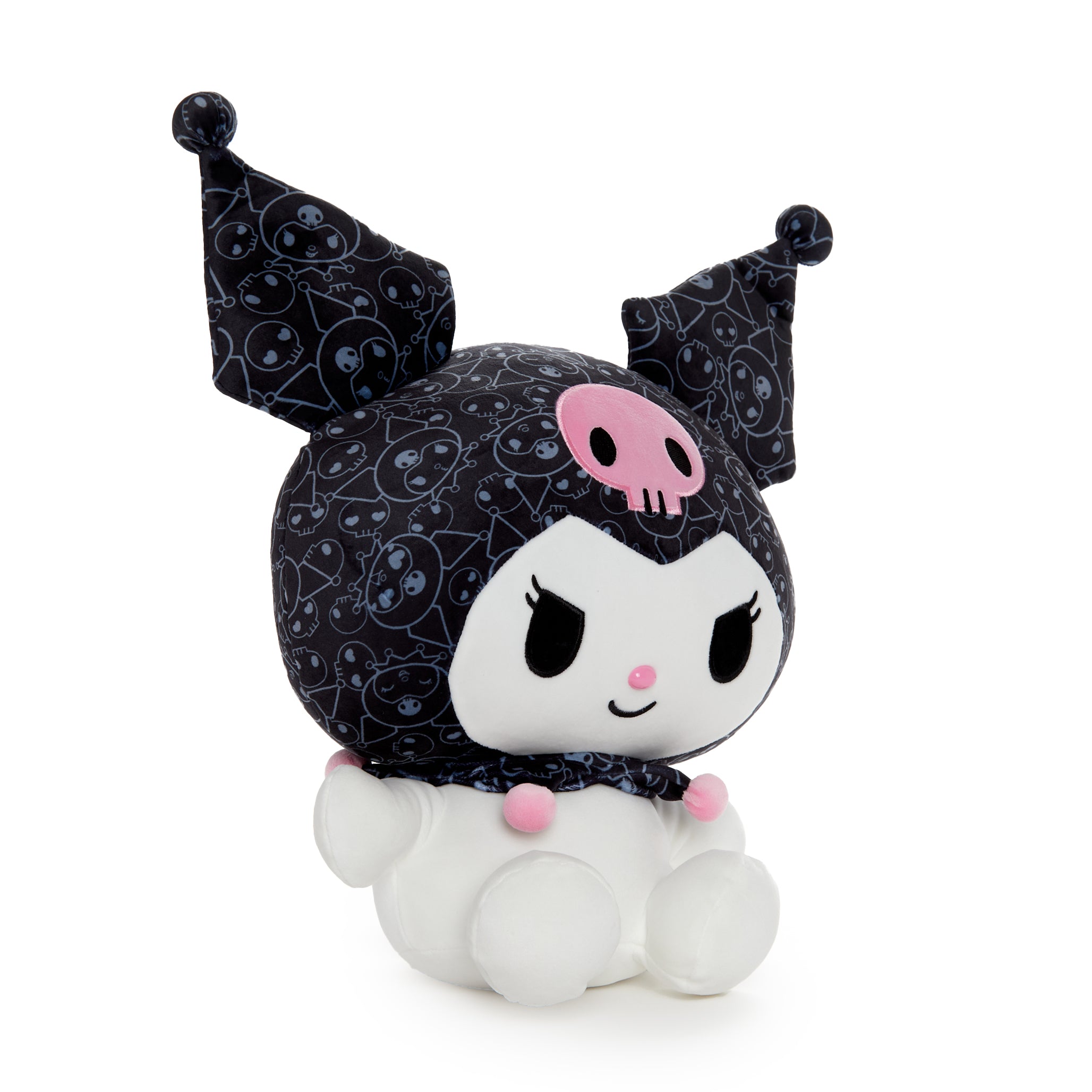 Kuromi 12" plush toy with bold print design, front view