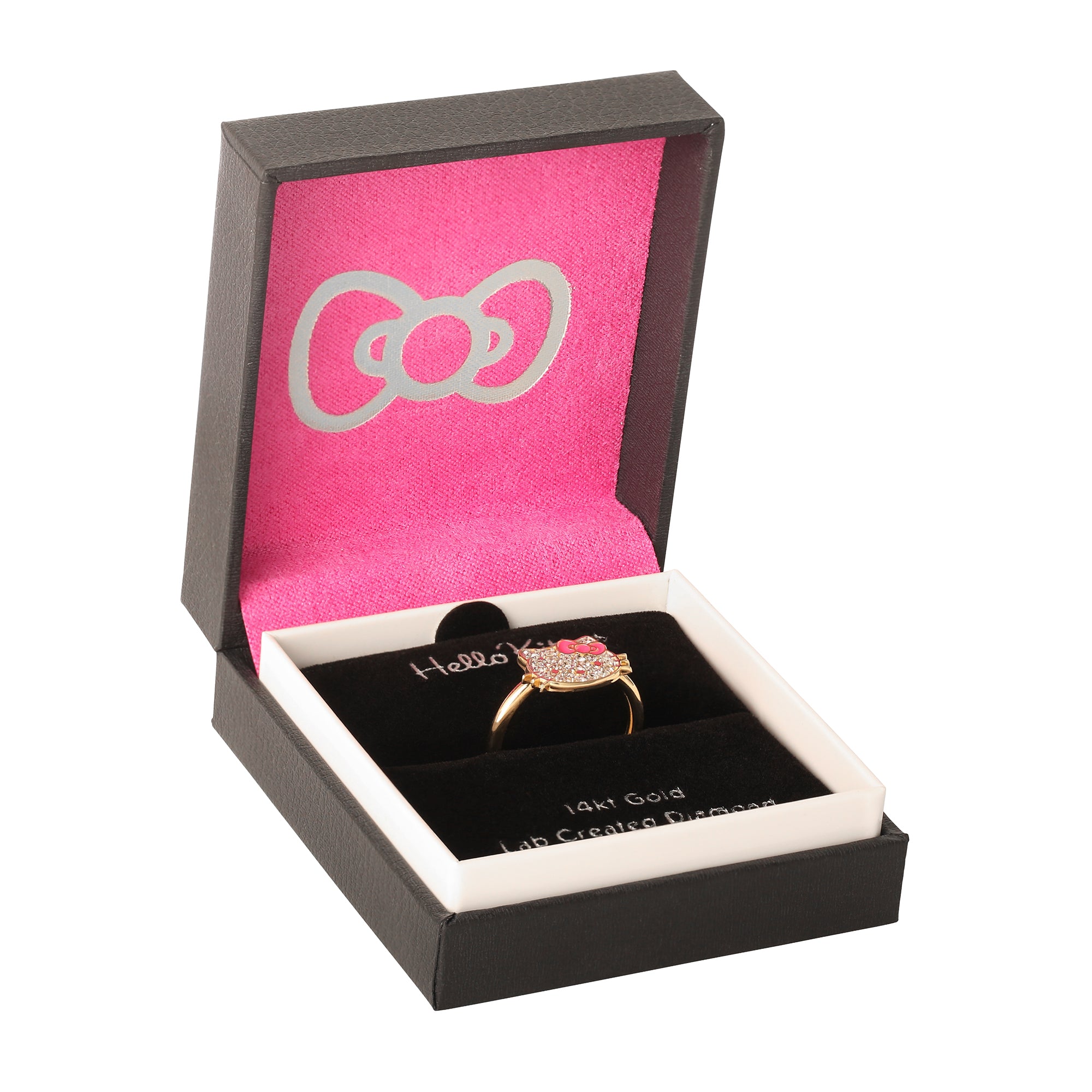 Side view of the 14K gold pave diamond ring on a hand