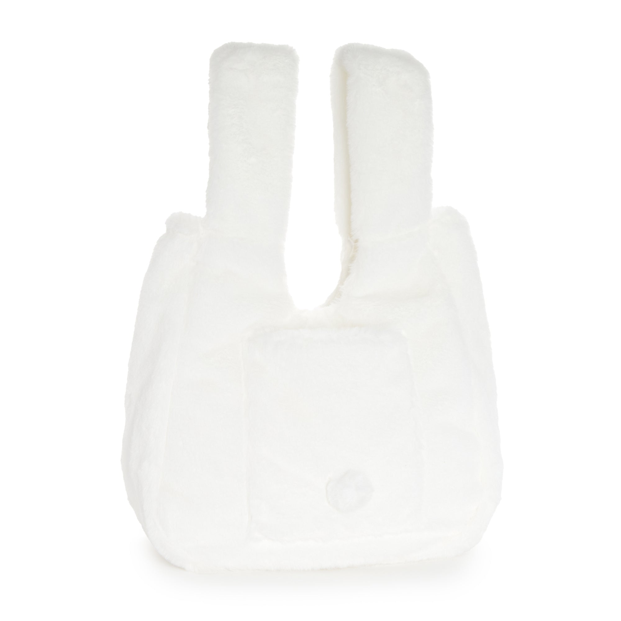 Hello Kitty plush tote bag with embroidered details, front view