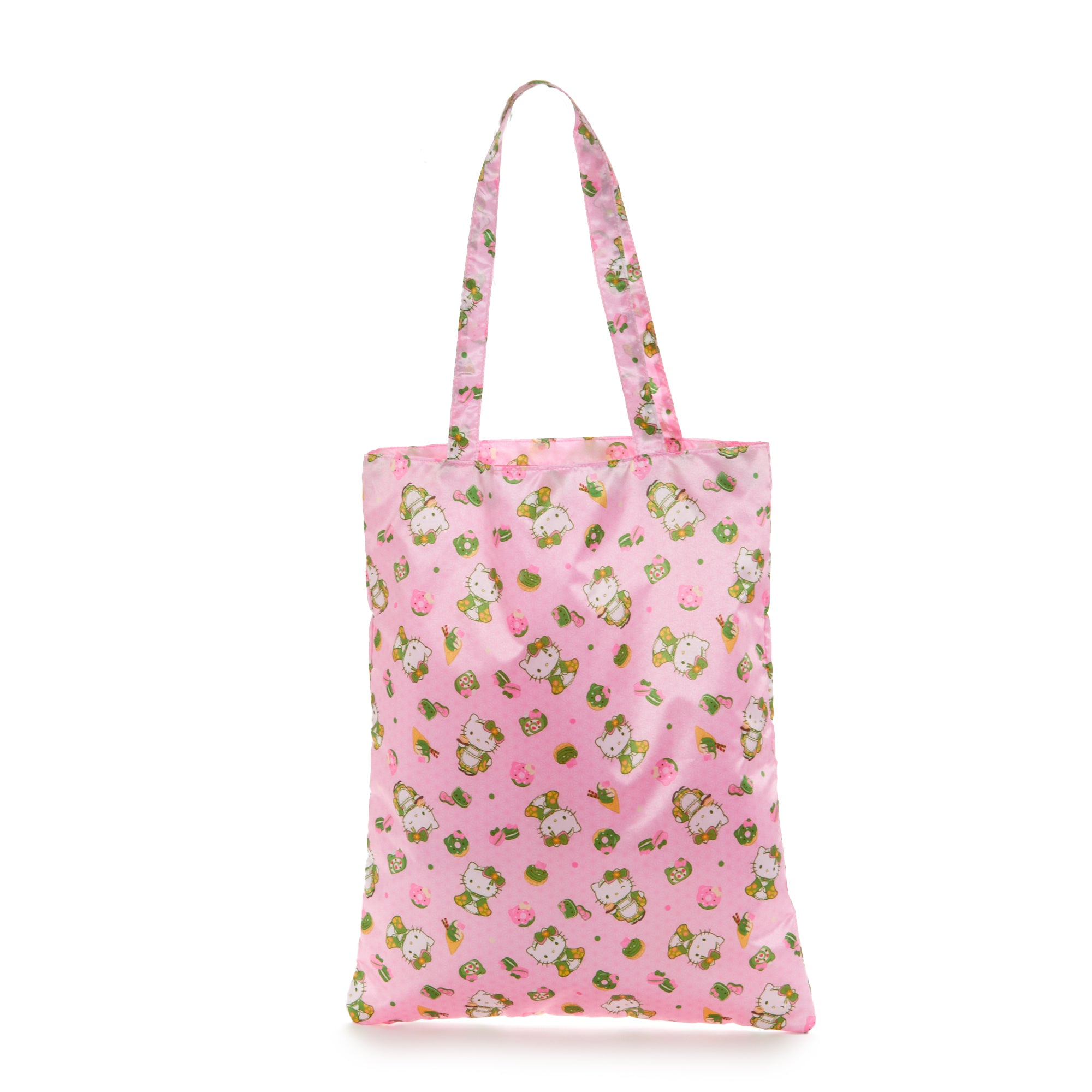 Hello Kitty tote bag with interior pockets, ideal for storing keys or small items.