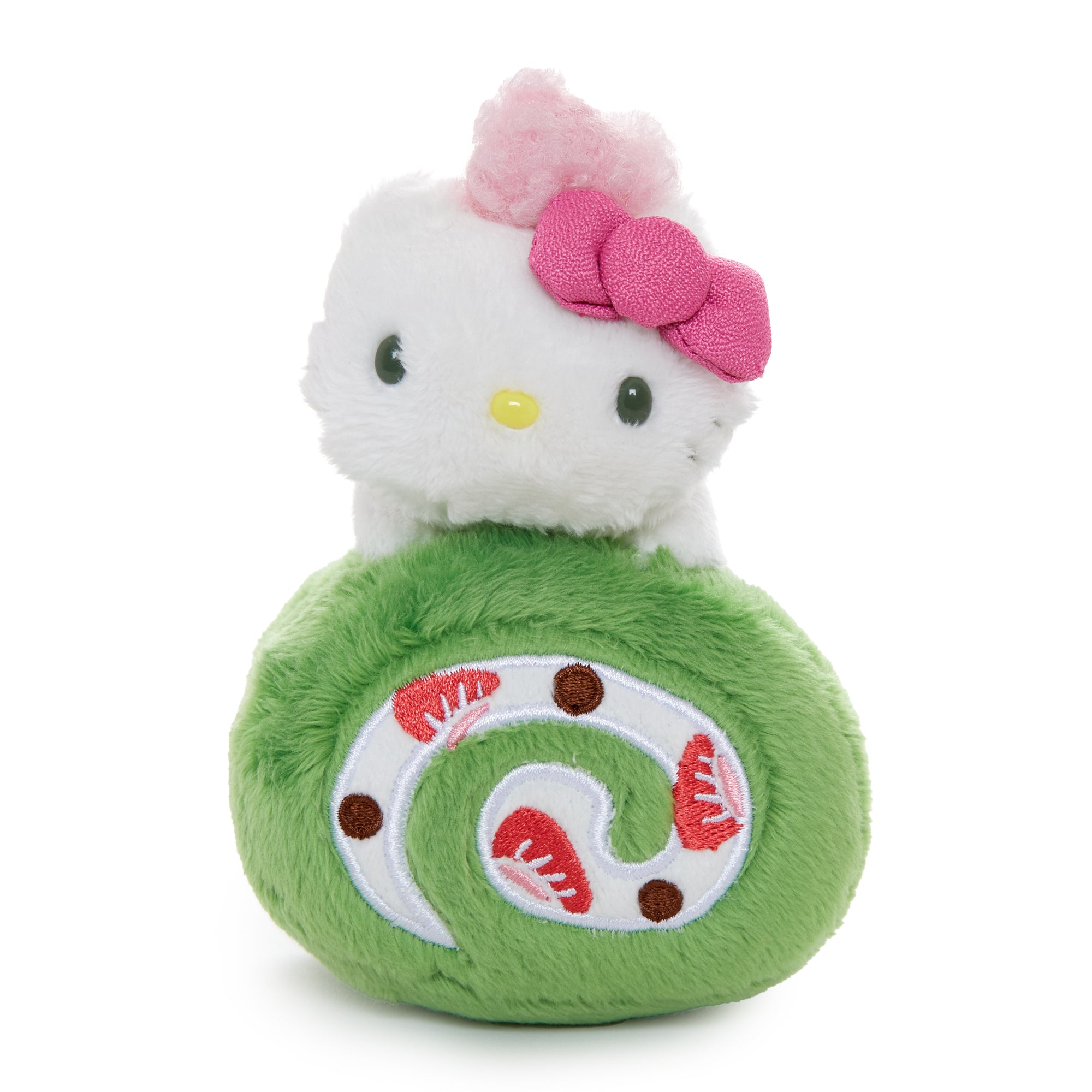 Detail shot of embroidered flowers on the Hello Kitty kimono costume