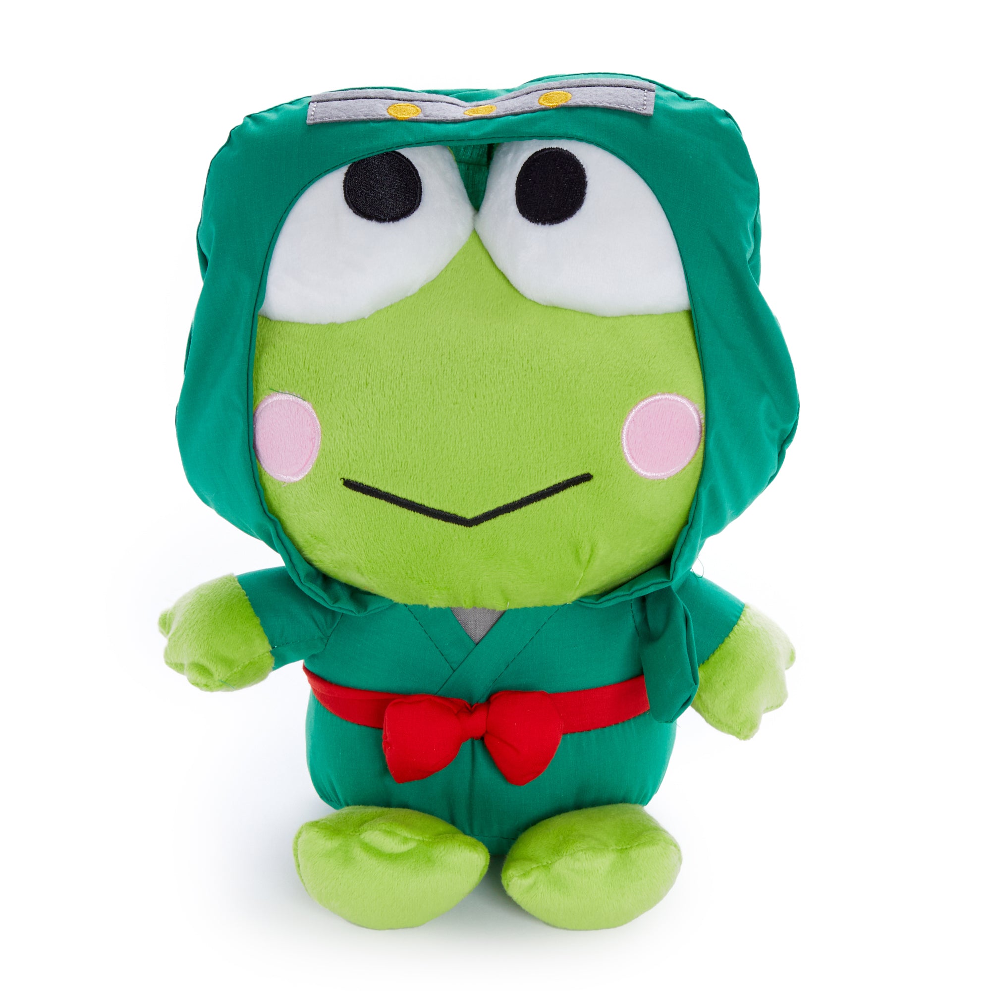 Front view of Keroppi Ninja plush toy showcasing its colorful design.
