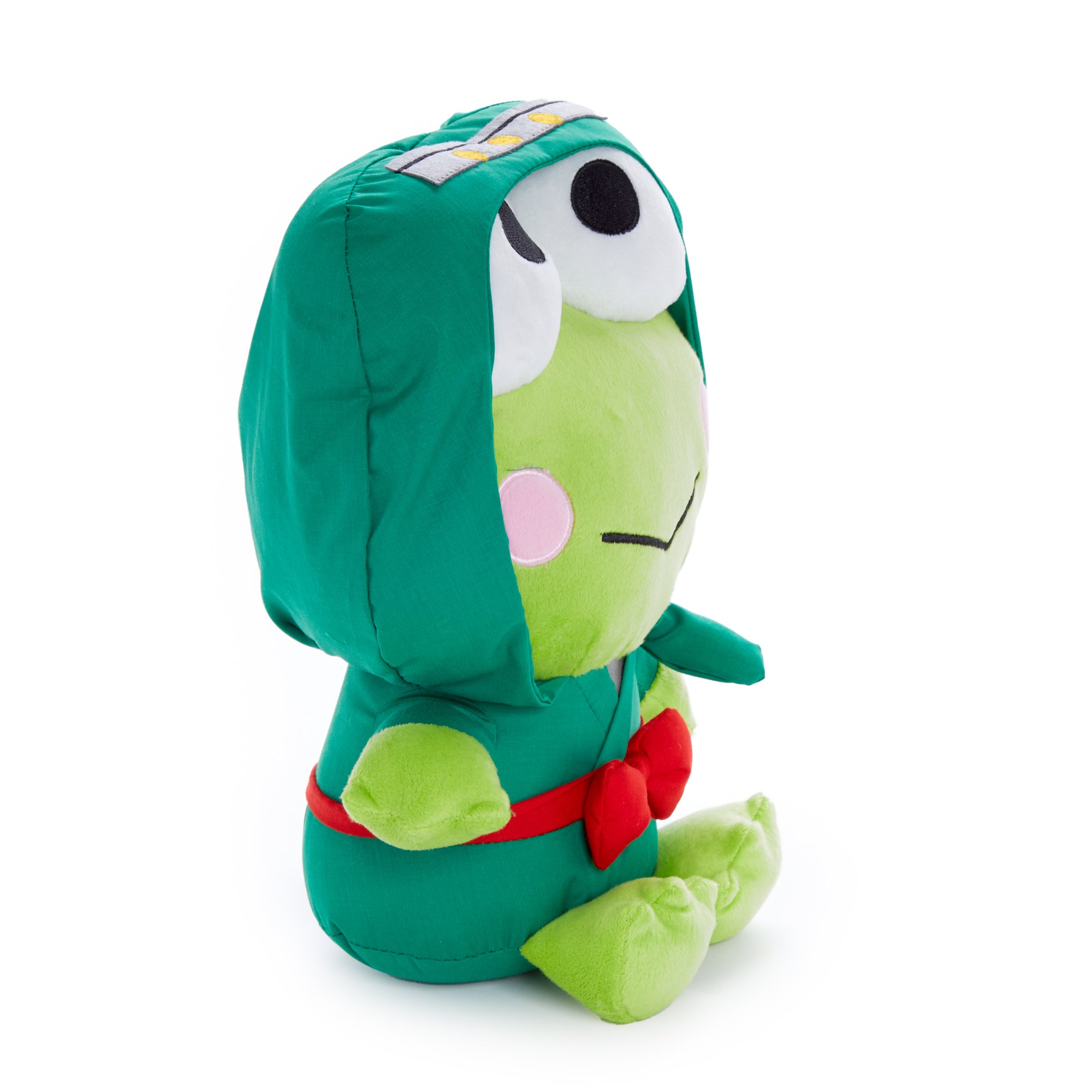Front view of Keroppi Ninja plush toy showcasing its colorful design.