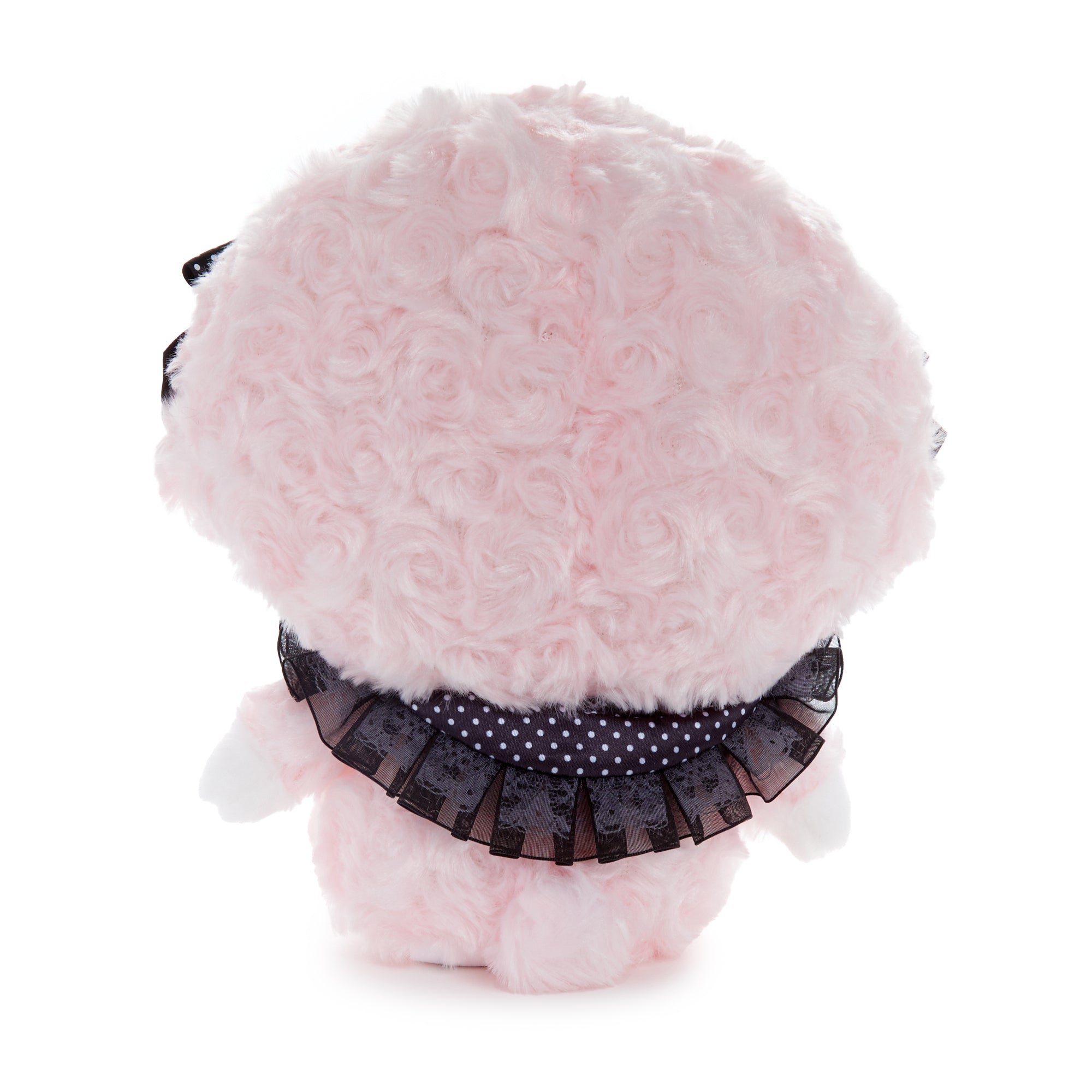 Side angle of the cute monkey stuffed animal highlighting the textured plush fabric.