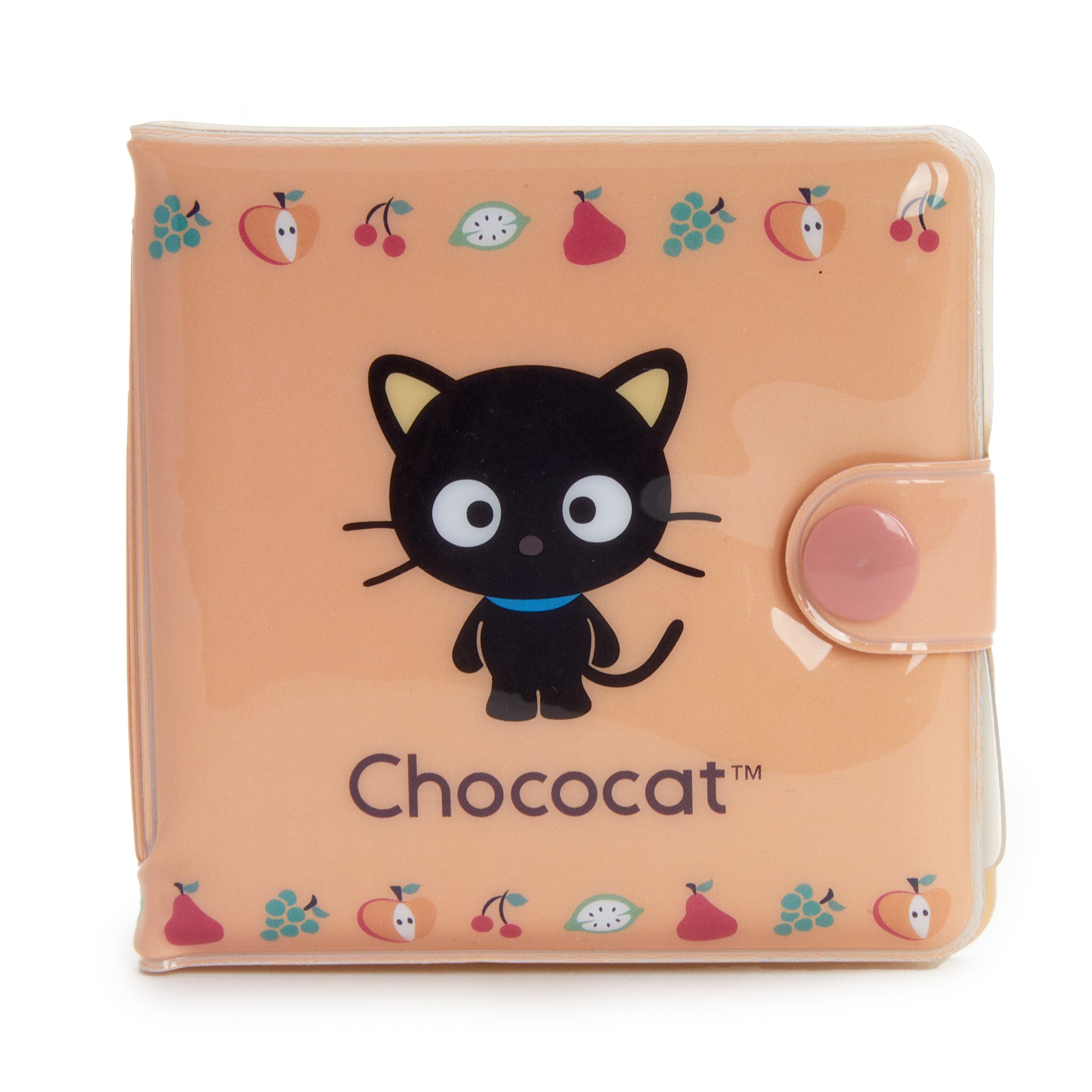 Front view of the Chococat vinyl snap wallet with colorful graphics