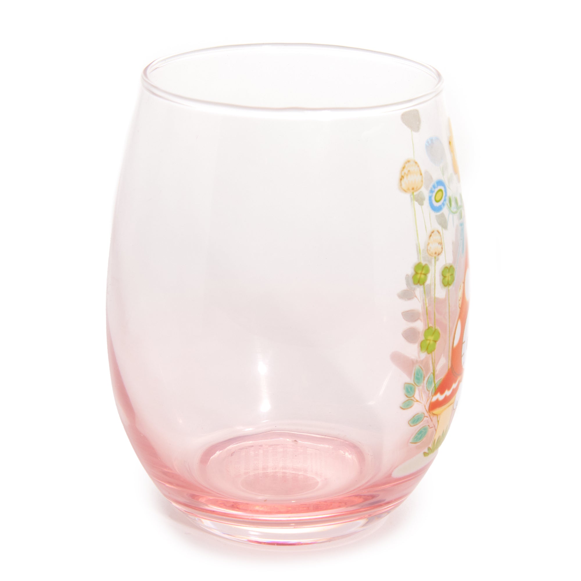Hello Kitty mushroom glass tumbler showcasing the colorful ombre design and character artwork