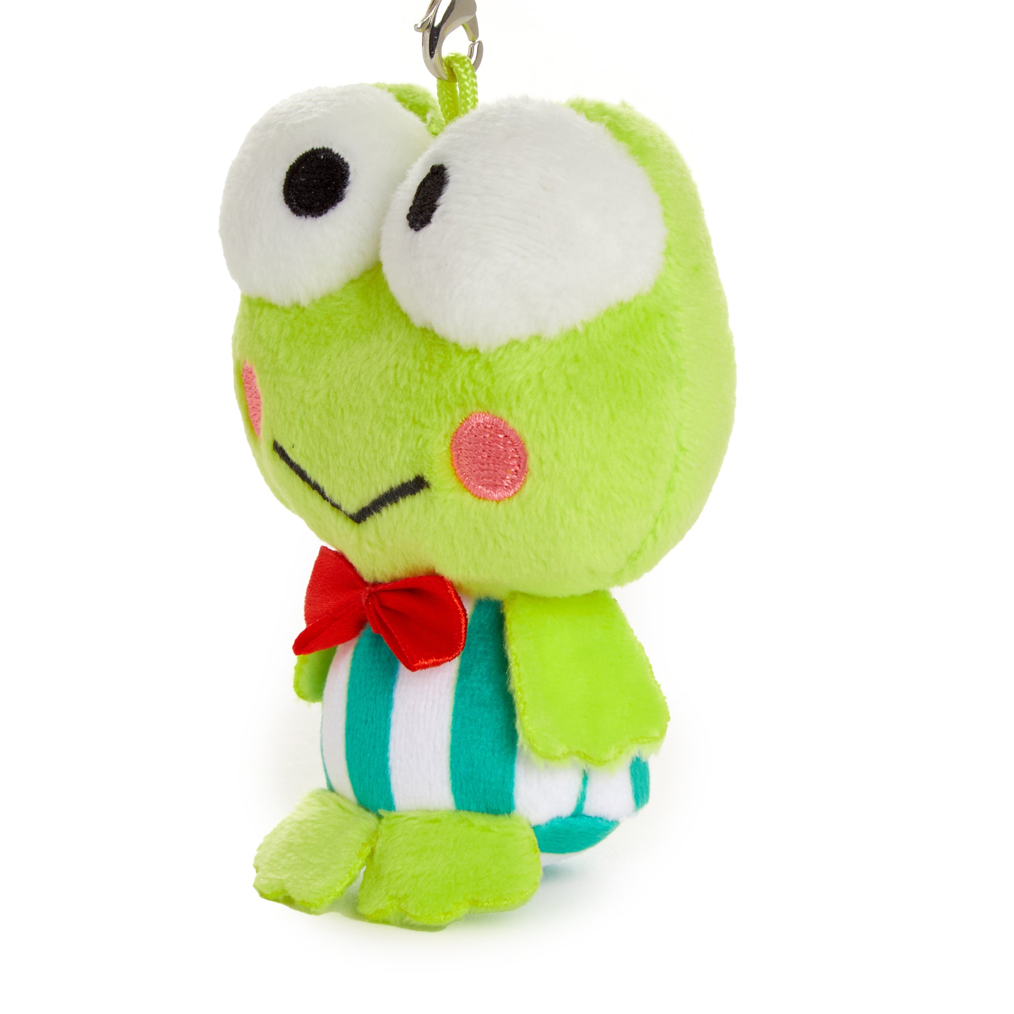Giant Keroppi plush displayed on a shelf