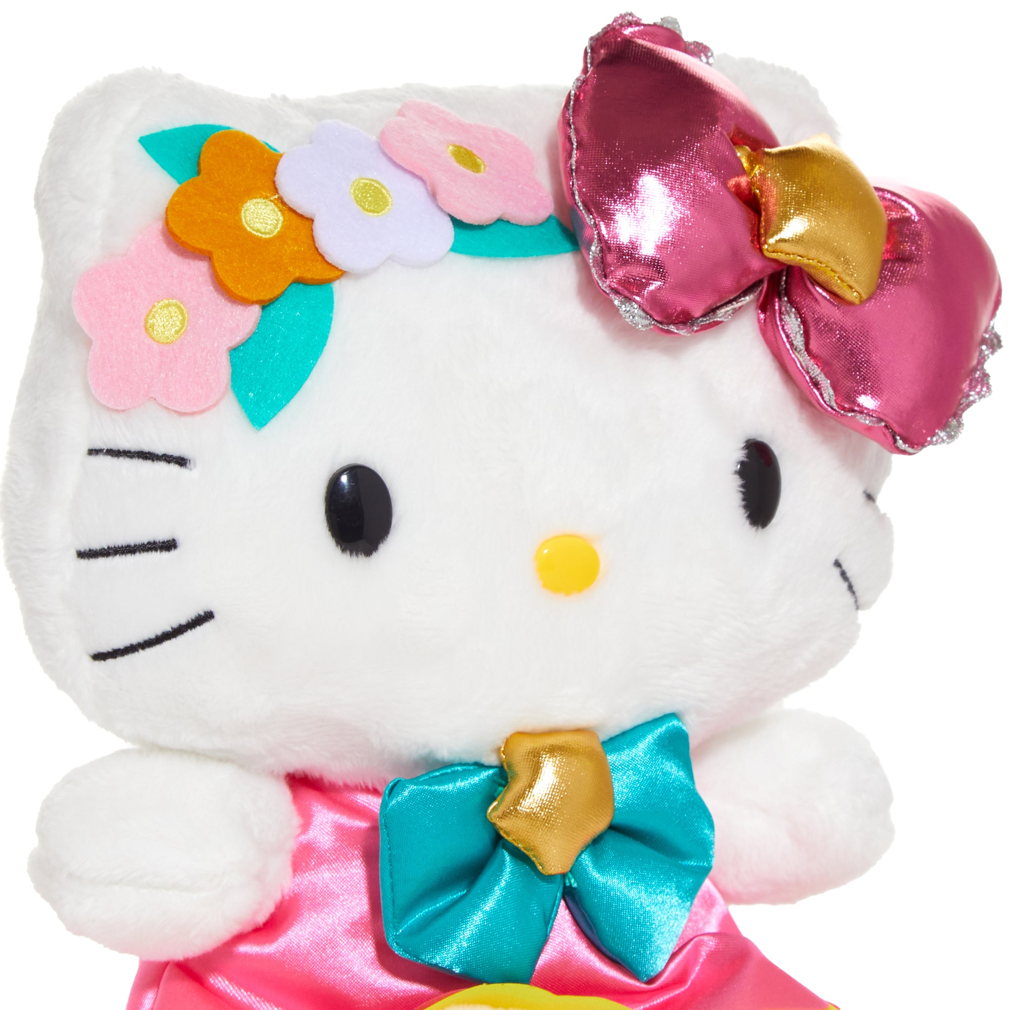 Hello Kitty Virgo plush toy displayed on a starry backdrop