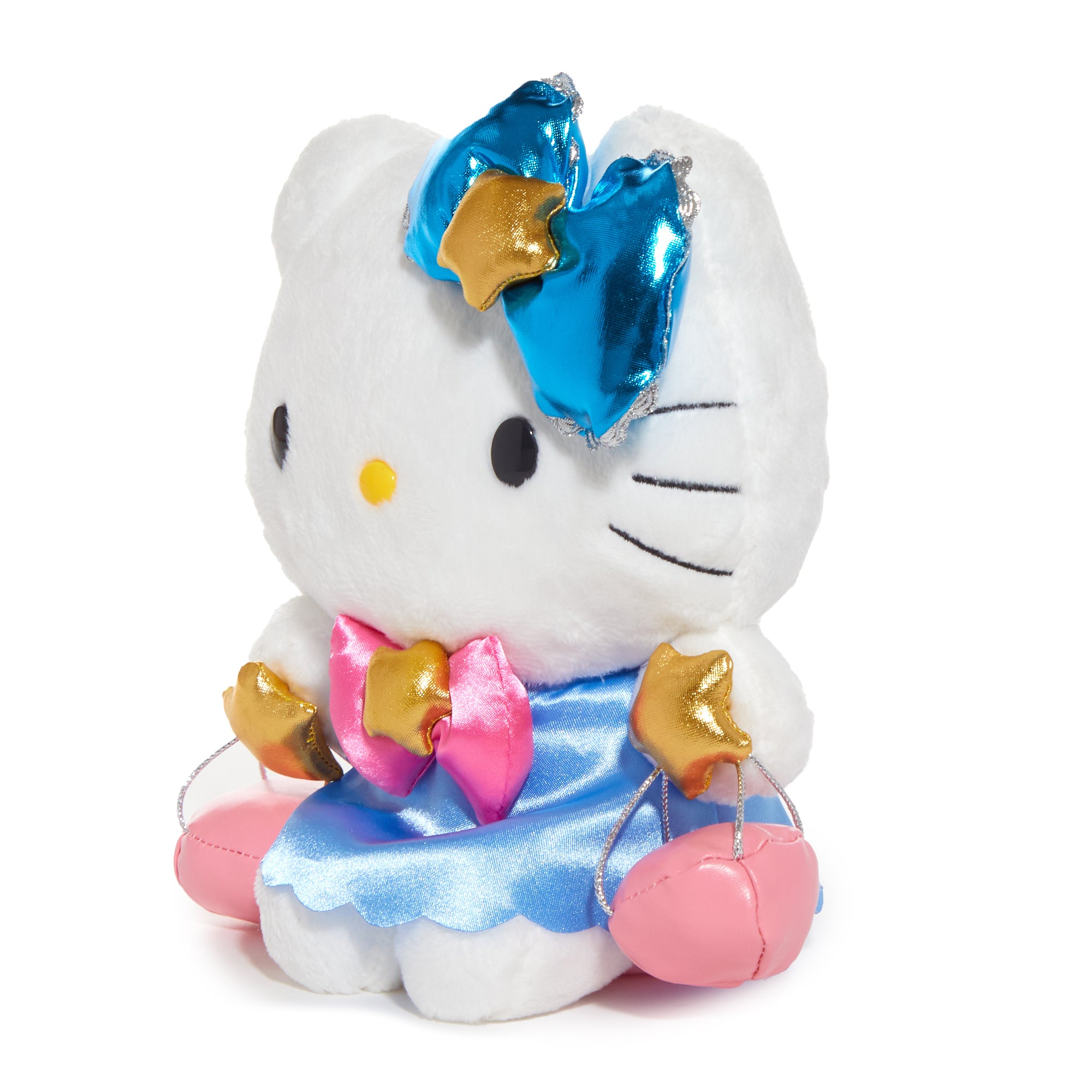 Front view of Hello Kitty plush toy featuring Libra zodiac sign, 8-inch size