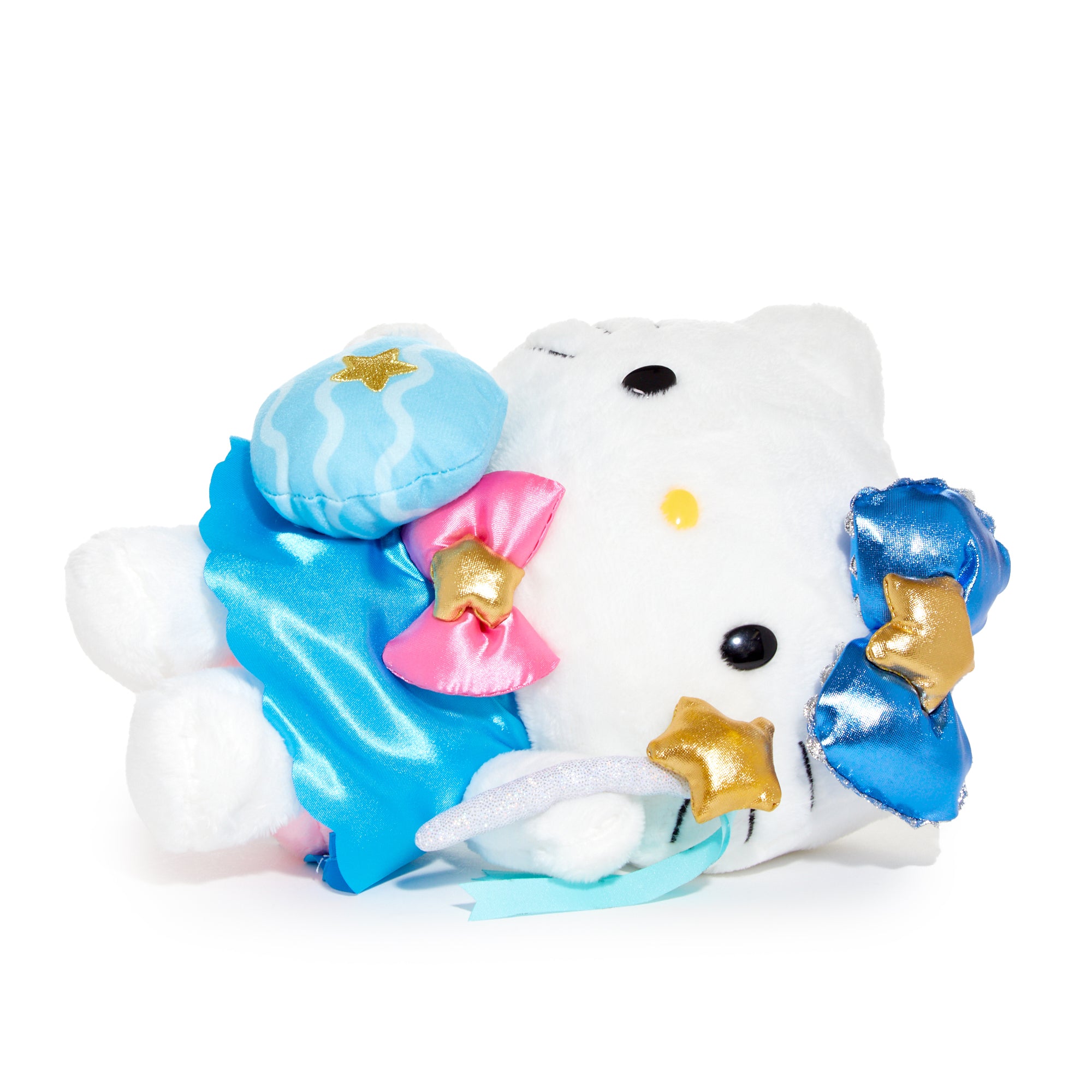 Close-up of the Hello Kitty Aquarius plush toy showcasing its zodiac-inspired design.