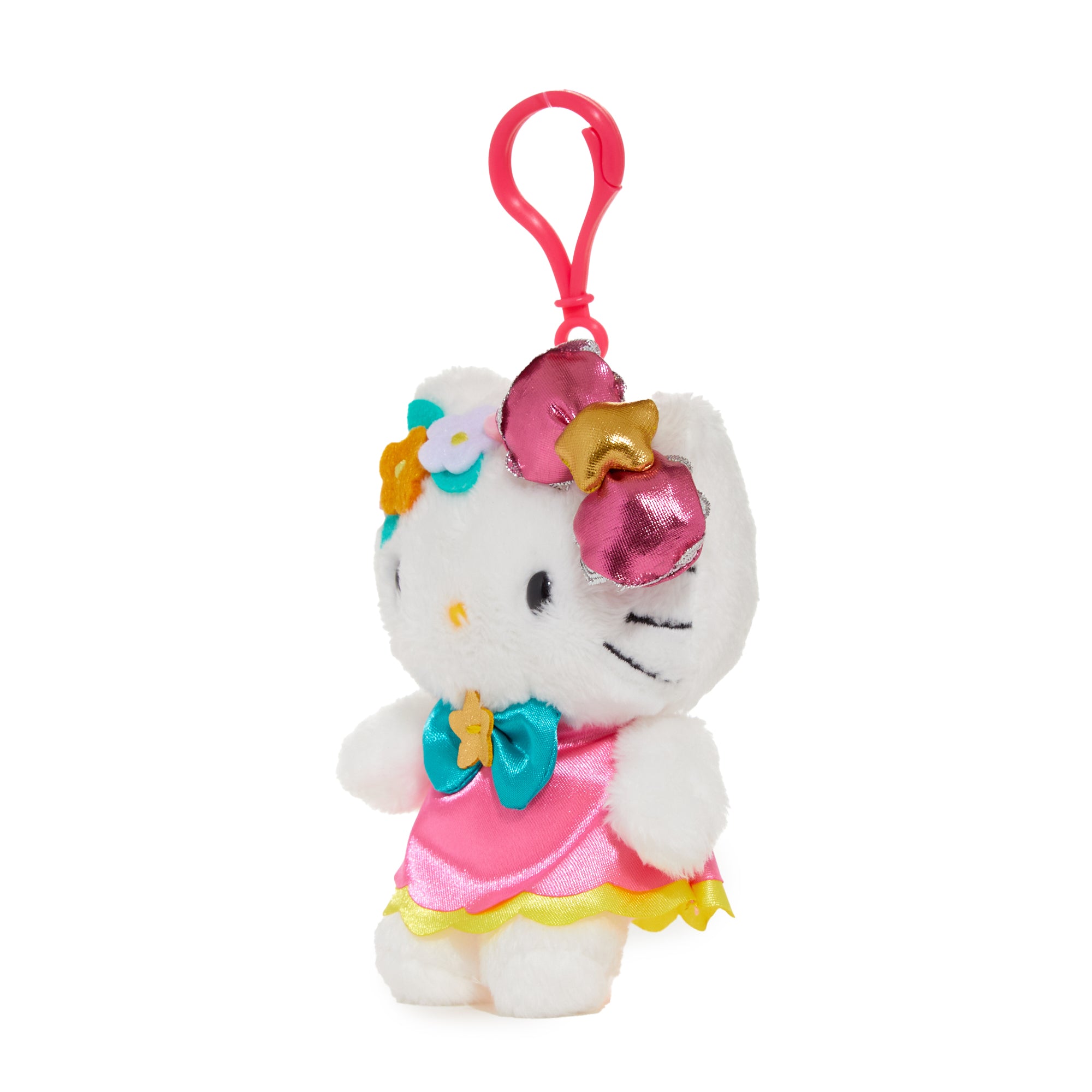 Detailed shot of Hello Kitty Virgo plush mascot with embroidered Virgo symbol