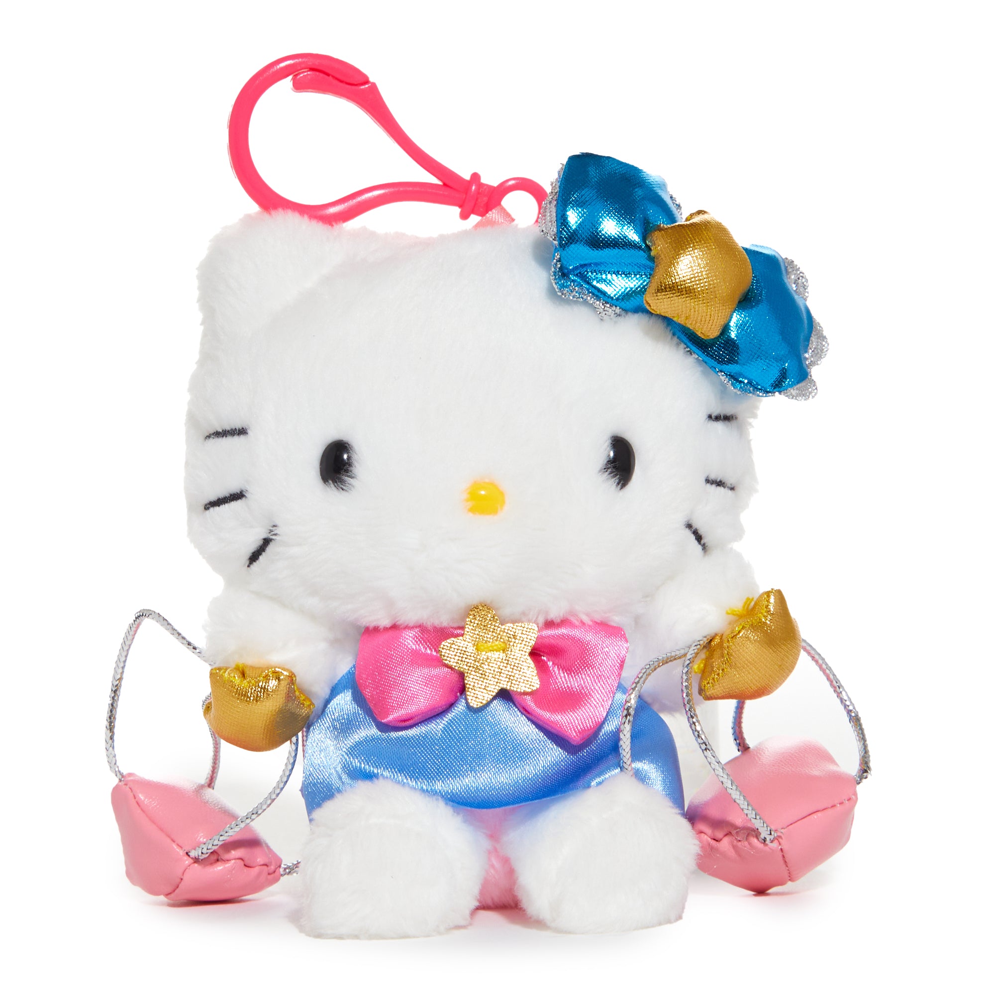 Hello Kitty Libra zodiac mascot hair clip, close-up of embroidered details