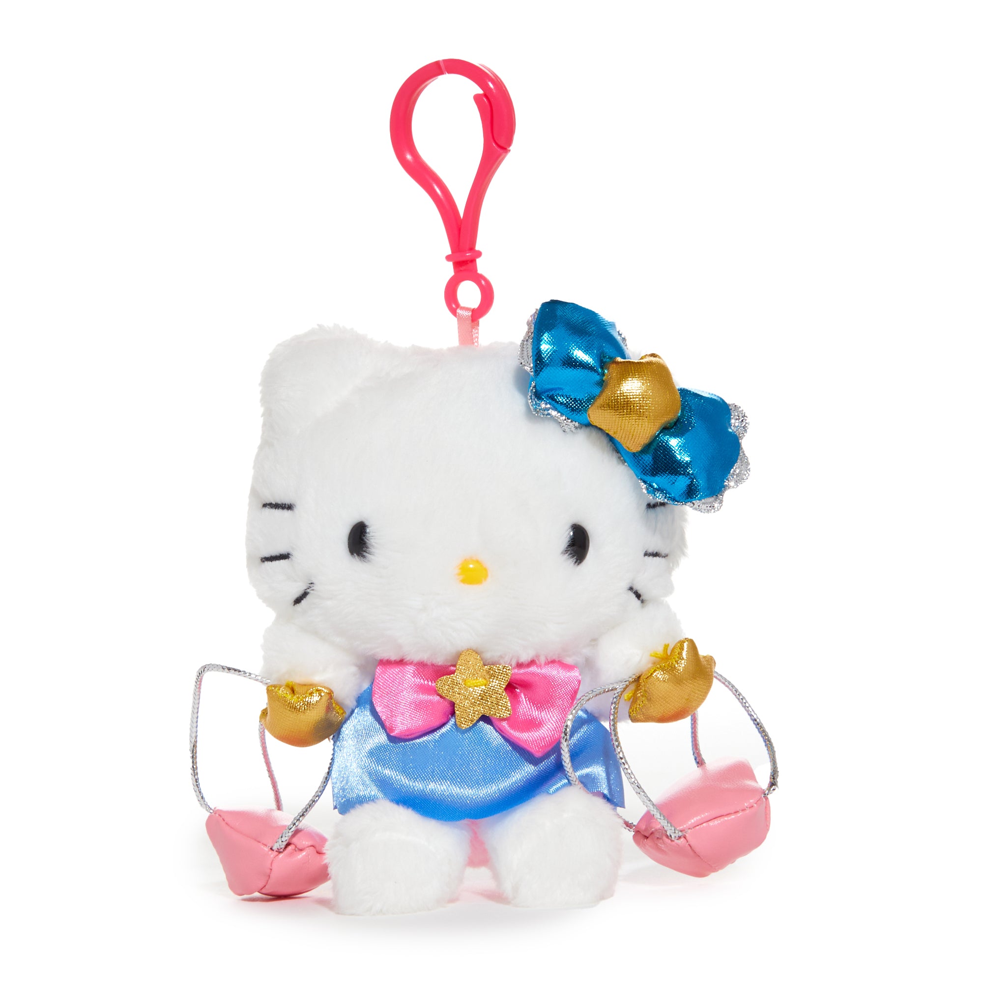 Hello Kitty Libra zodiac mascot hair clip, close-up of embroidered details
