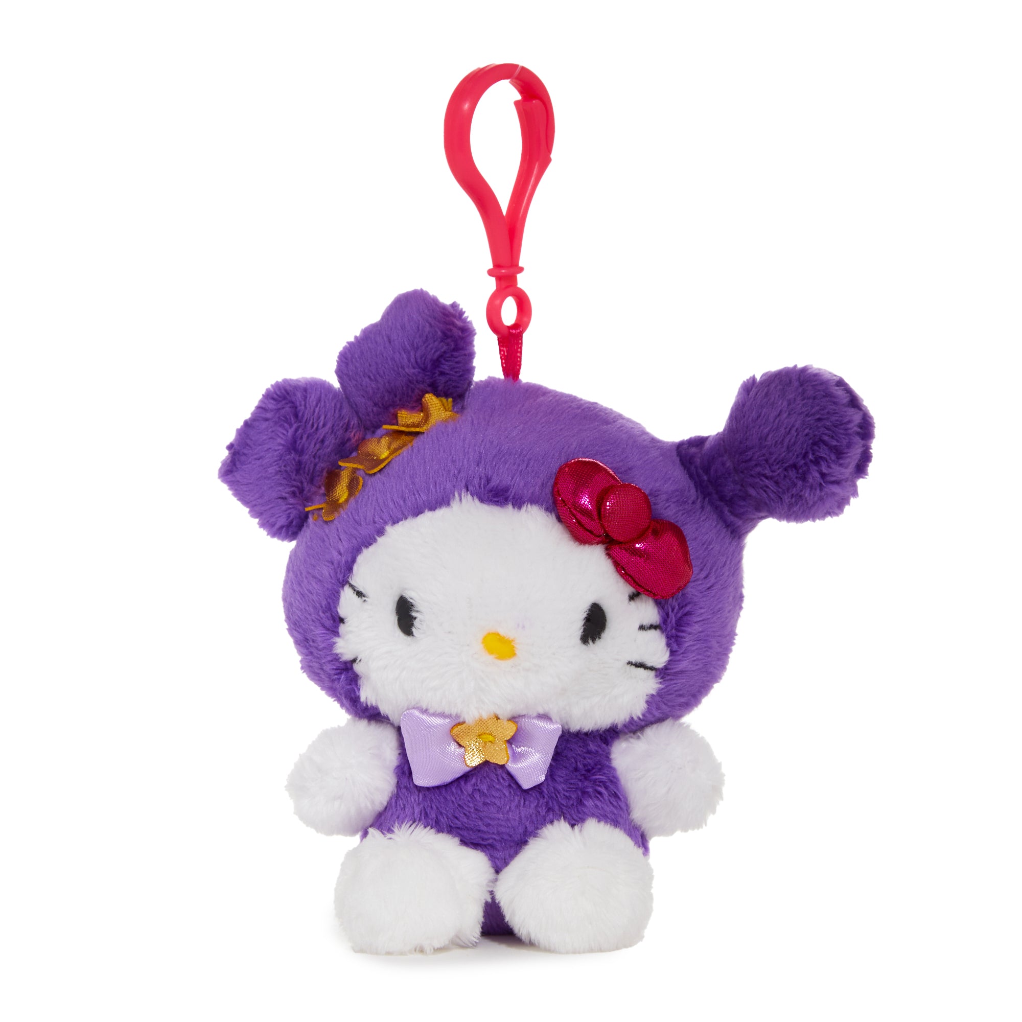 Hello Kitty zodiac clip attached to a backpack strap for size reference