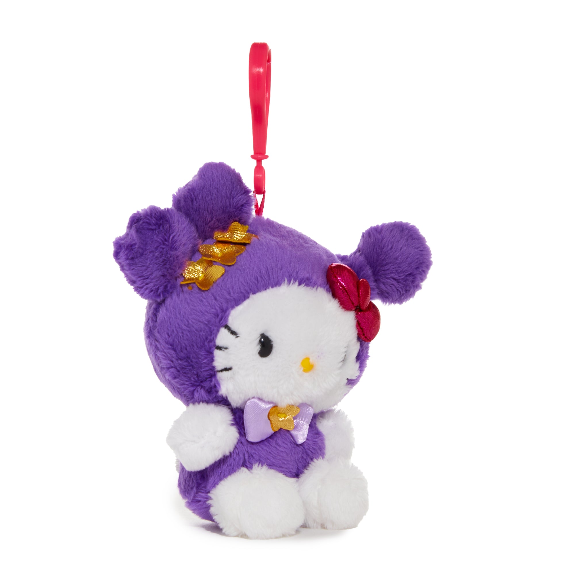 Hello Kitty zodiac clip attached to a backpack strap for size reference