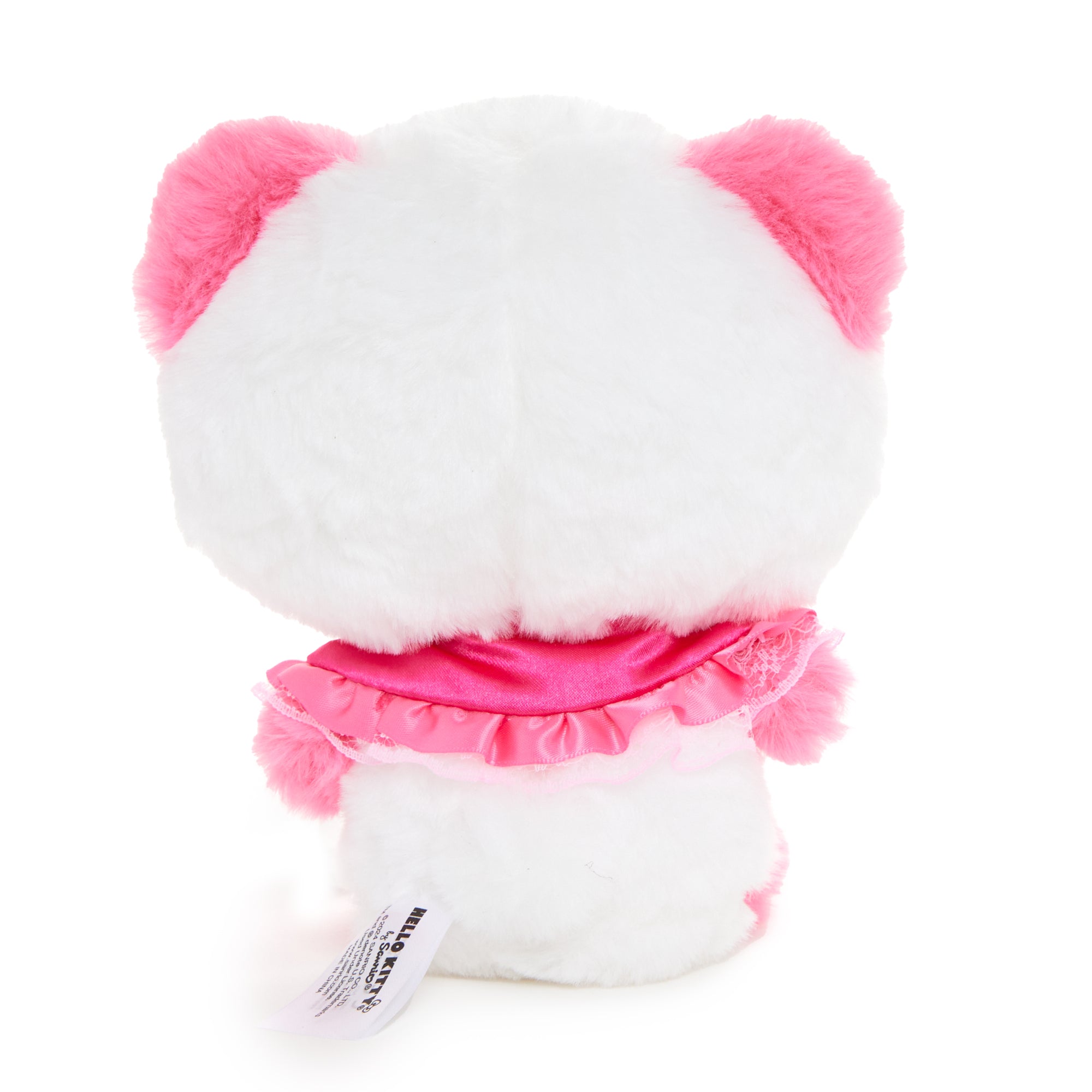 Front view of the Hello Kitty panda bean doll plush toy, showcasing its cute design.