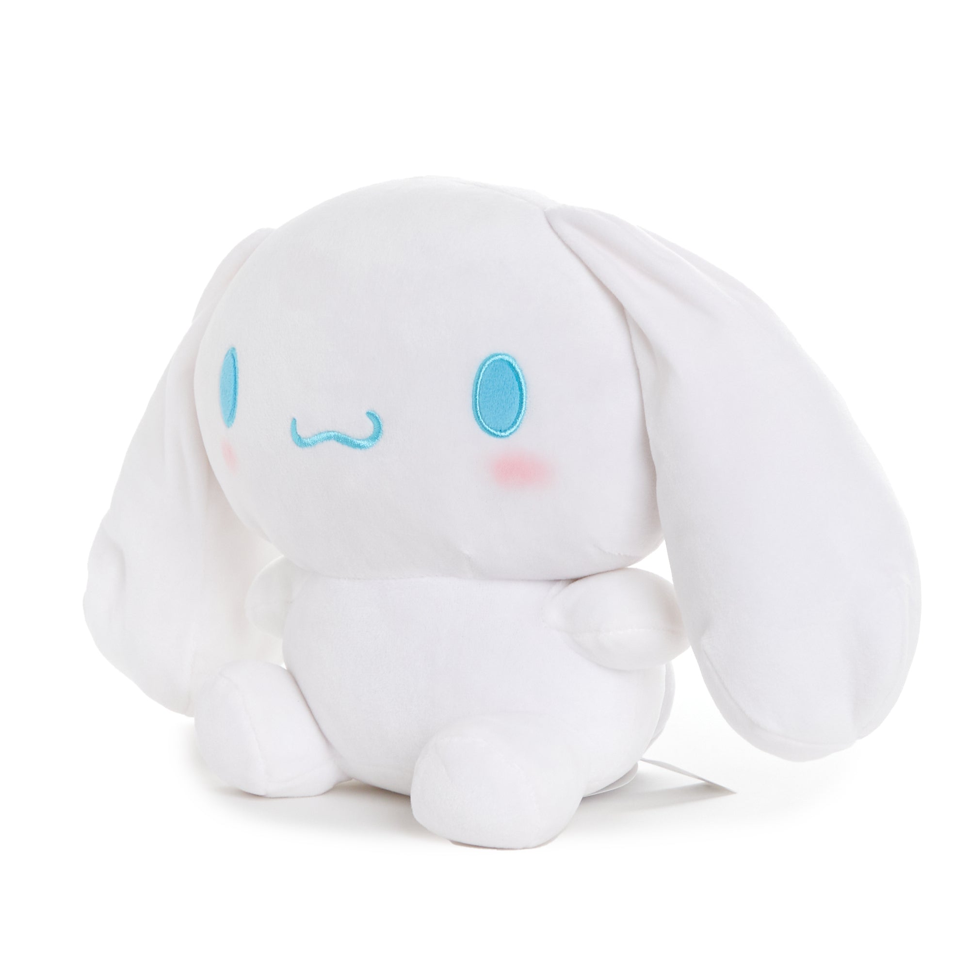 Close-up shot of mocha plush sanrio stitching and embroidery on Cinnamorolls ears