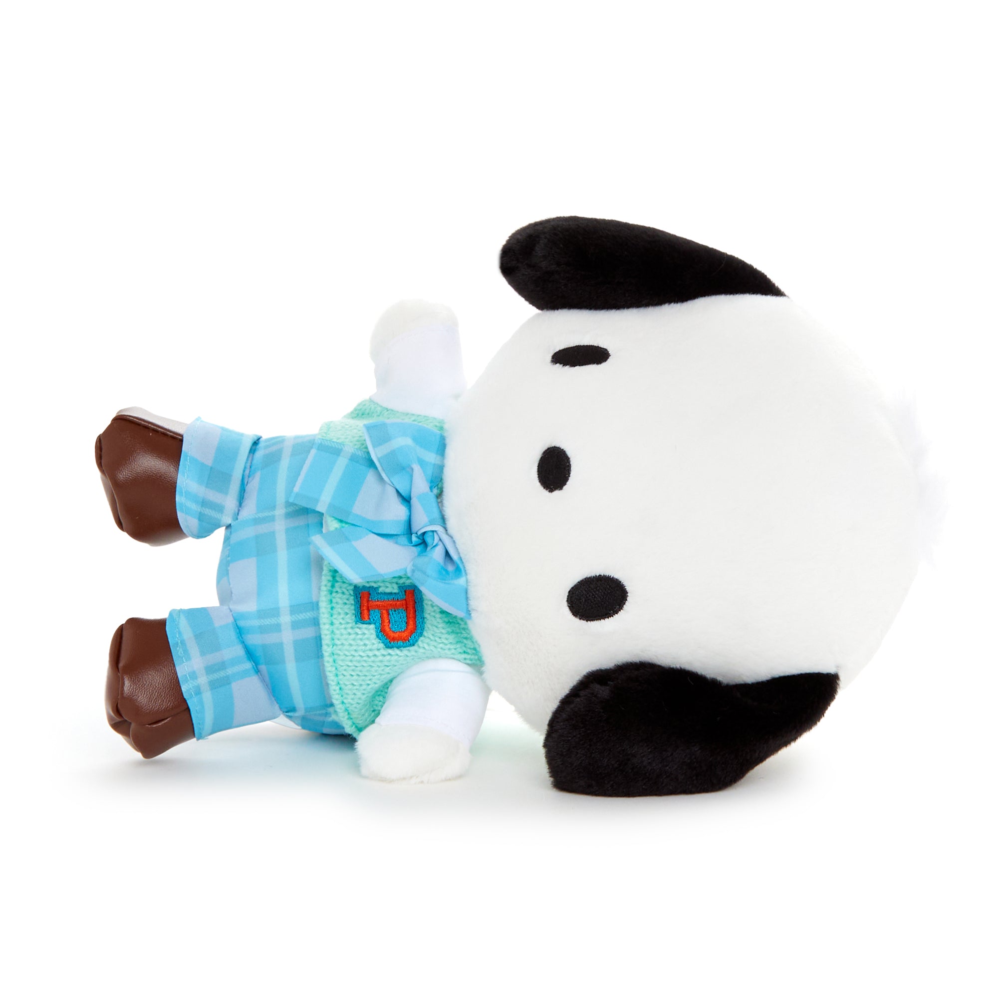 Pochacco plush with a cheerful expression, ideal for display