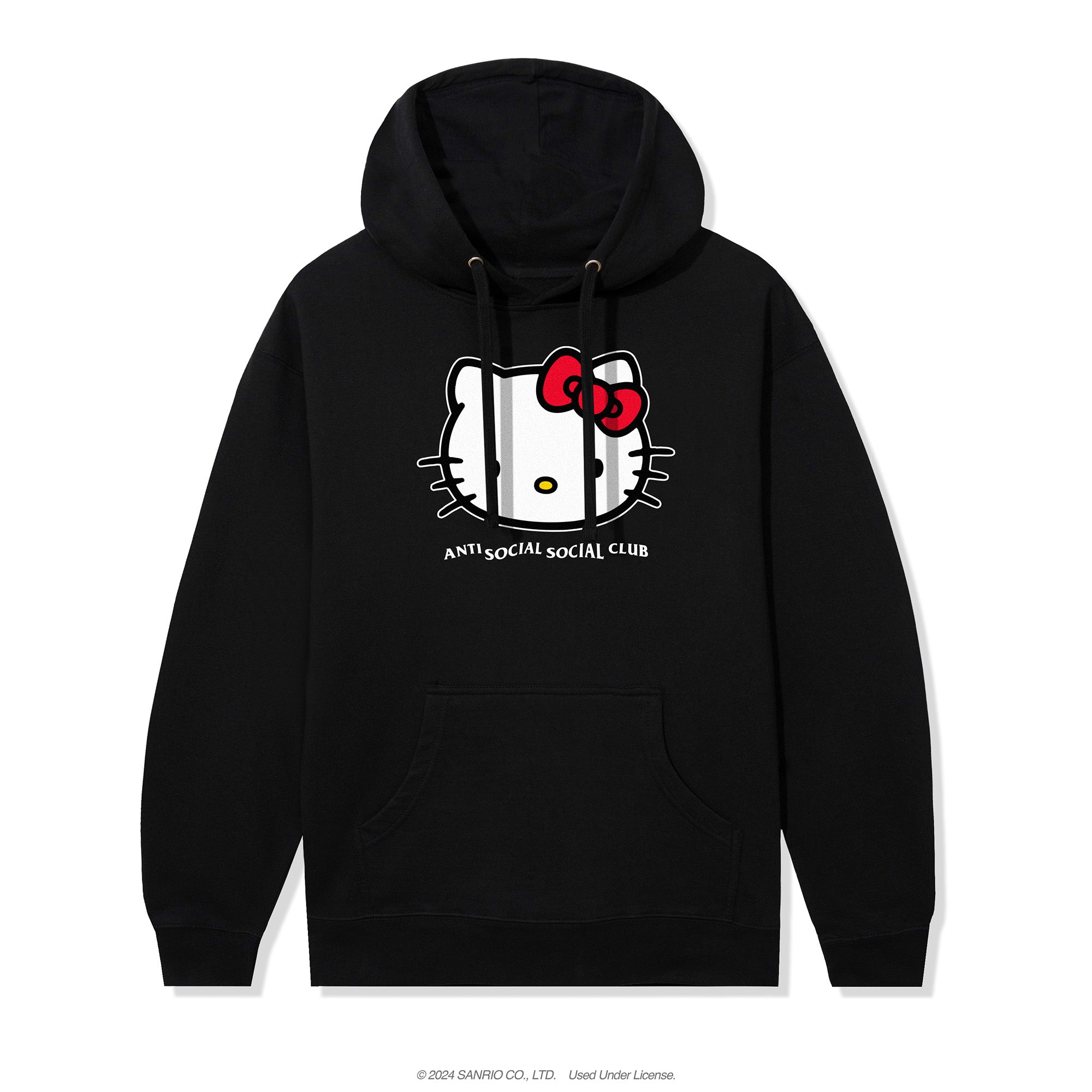 Front view of the black Hello Kitty hoodie from Anti Social Social Club