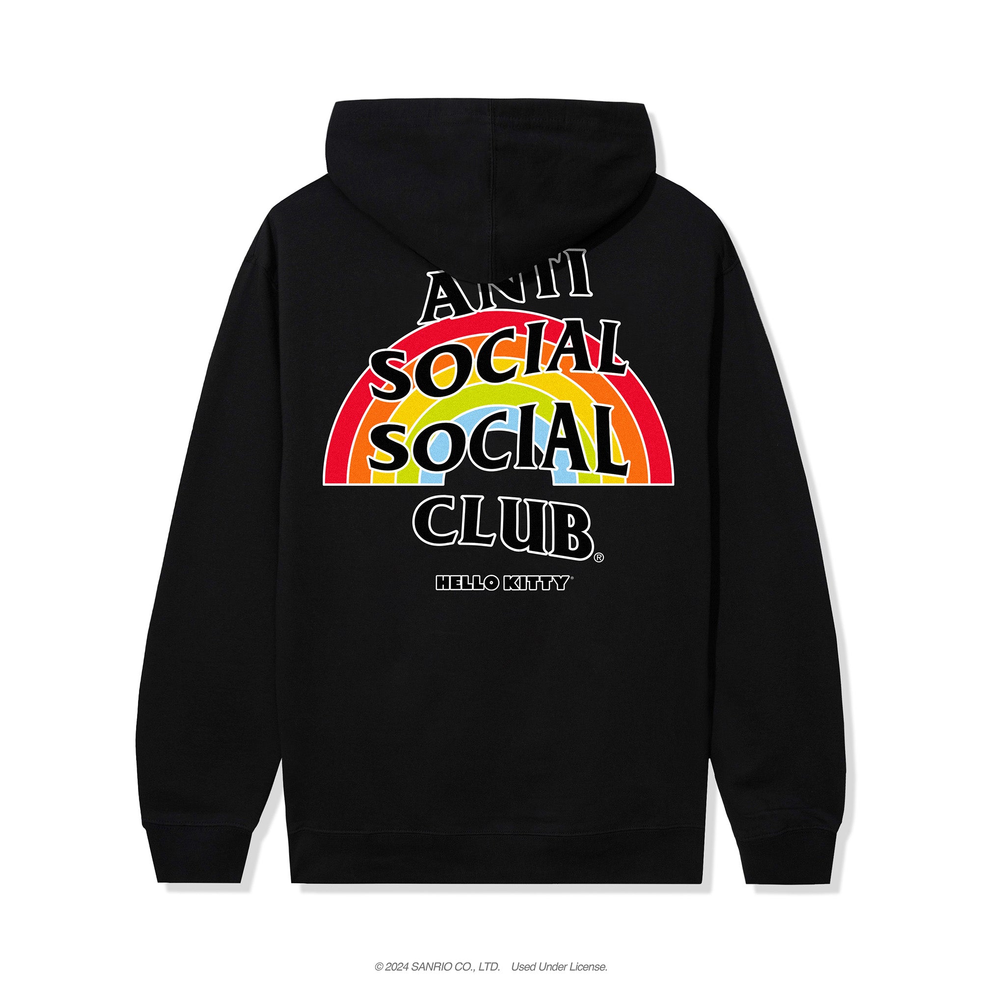 Back view of the hoodie highlighting the unique collaboration between Hello Kitty and ASSC.