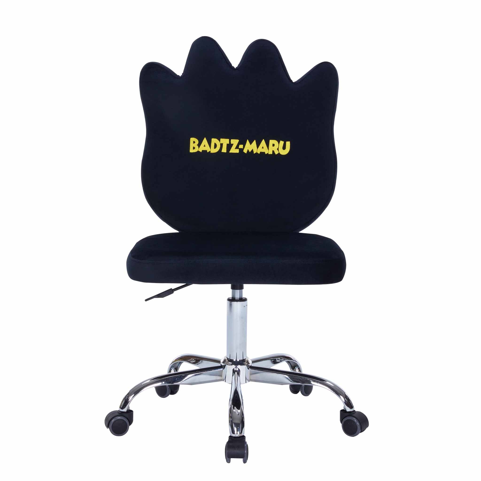 Badtz-maru Swivel Vanity Chair in use, showcasing its 360-degree spin and smooth rolling wheels