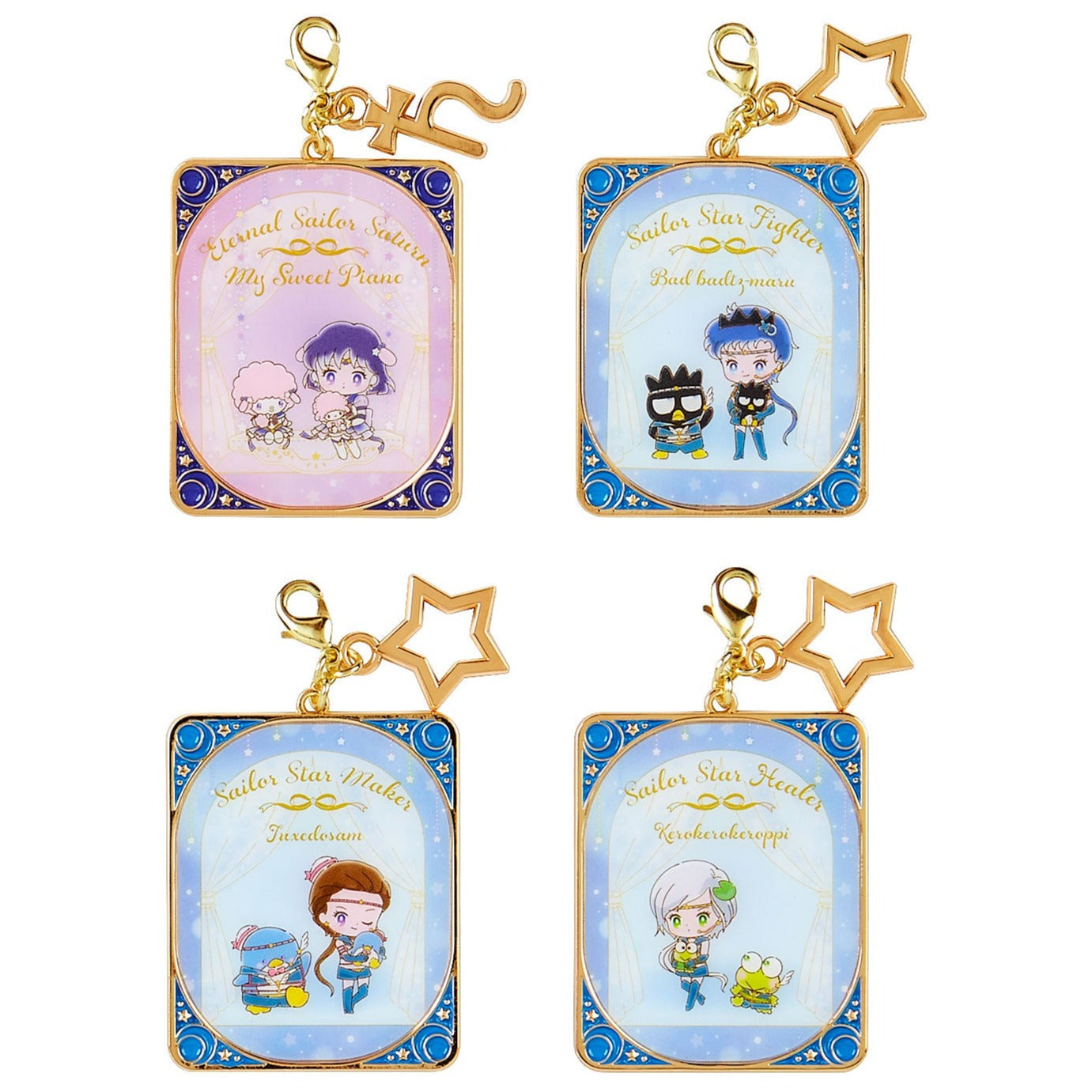 Front view of sailor moon charm bracelet with Sanrio pairing