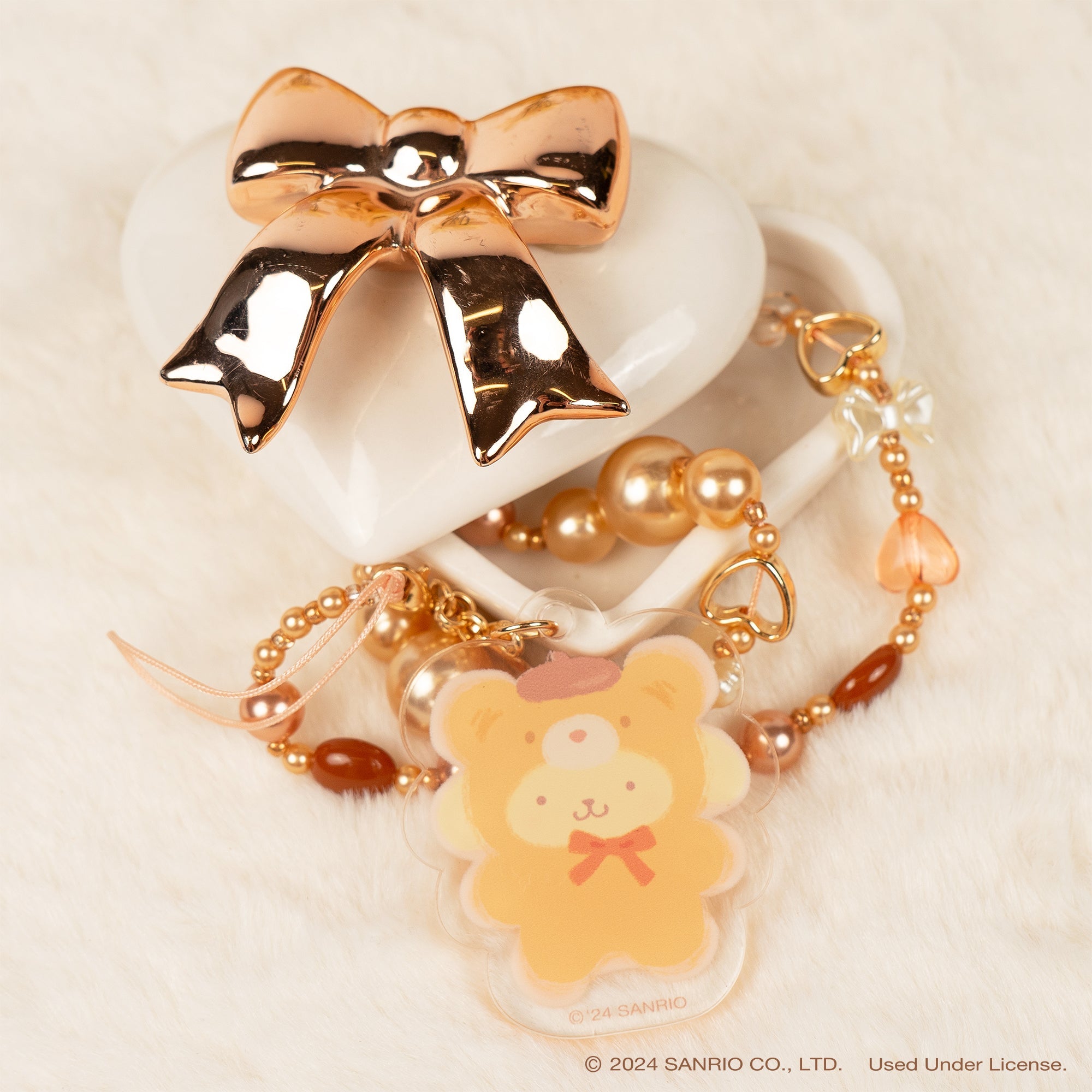 Hello Kitty Latte Bear Beaded Phone Wrist Strap - Image 2