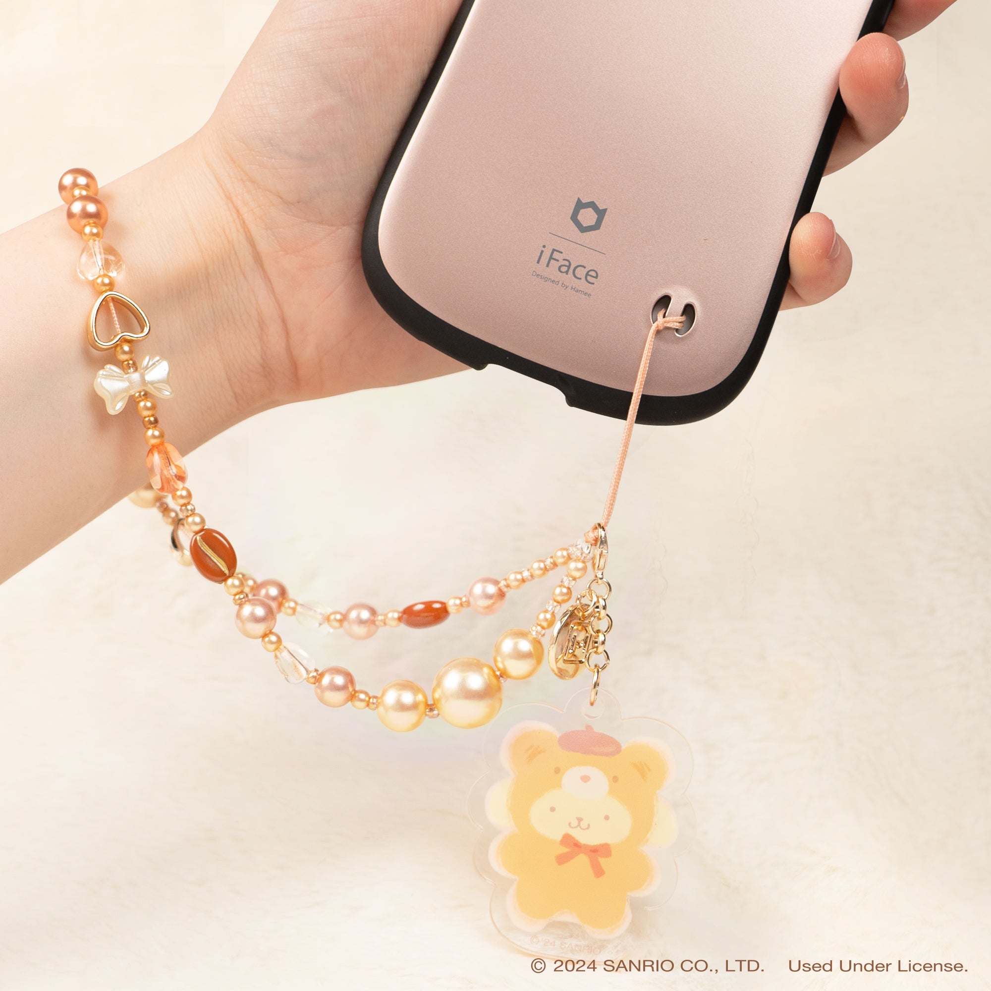 Hello Kitty Latte Bear Beaded Phone Wrist Strap - Image 3