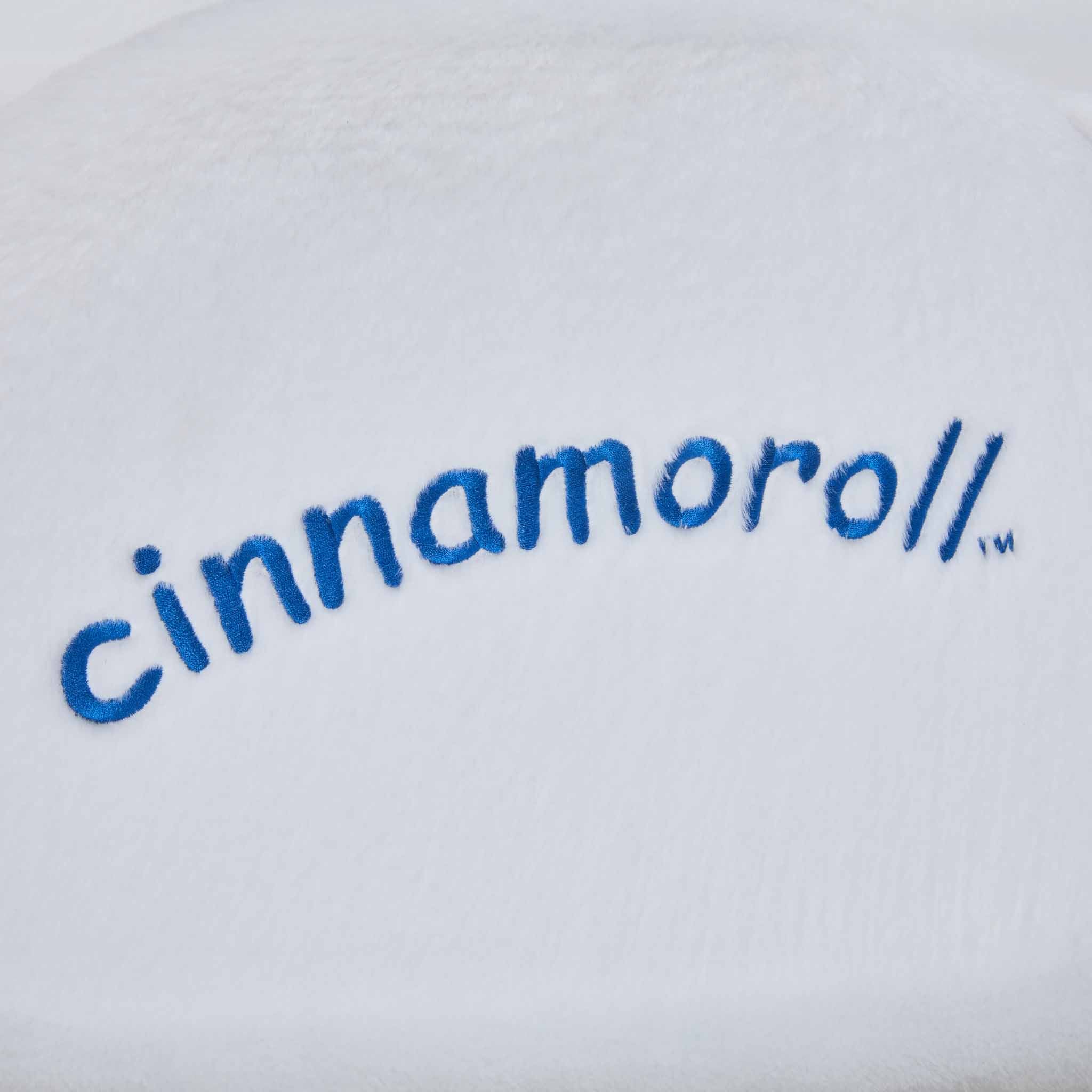 Close-up of the Cinnamoroll chairs 3D ears and embroidered details.