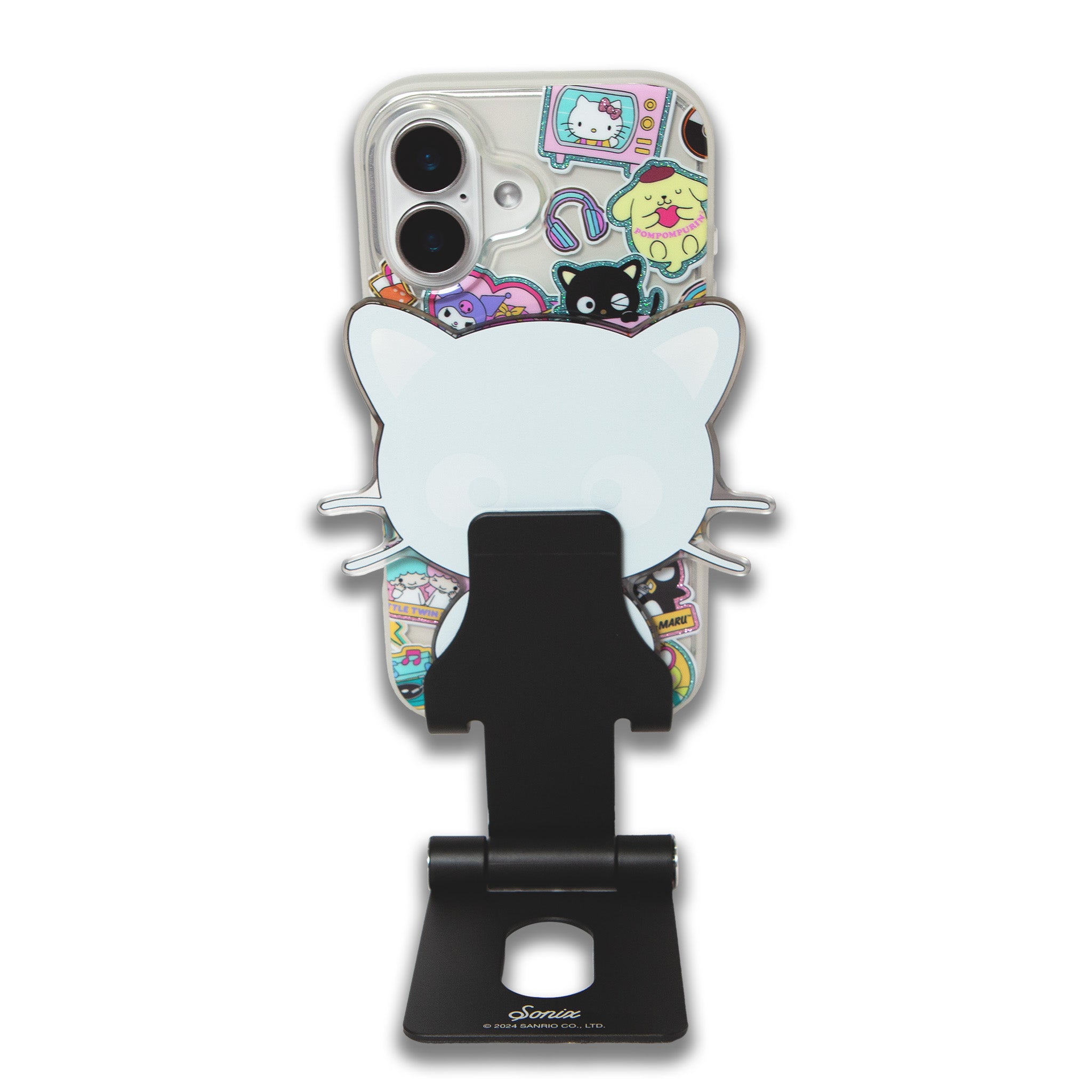 Chococat Adjustable Phone Stand holding a phone, showcasing its cute design